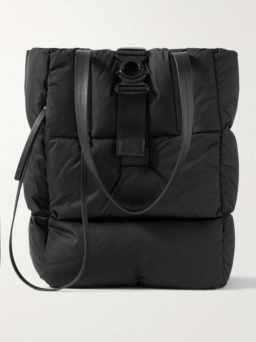 Moncler Xander Large Leather-trimmed Quilted Shell Down Tote