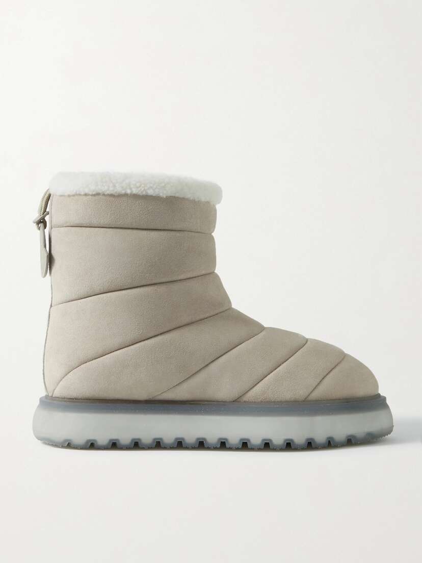 Moncler Hermosa Shearling-lined Suede Ankle Boots
