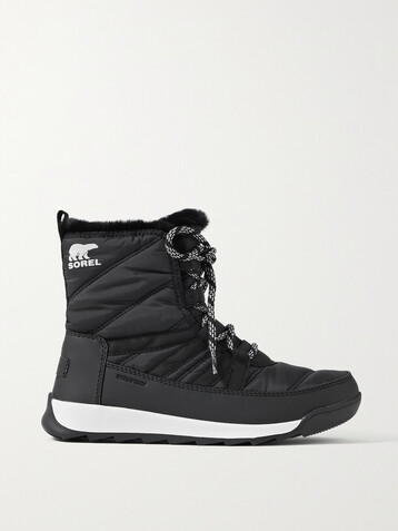 Sorel Whitney II faux fur-trimmed shell ankle boots