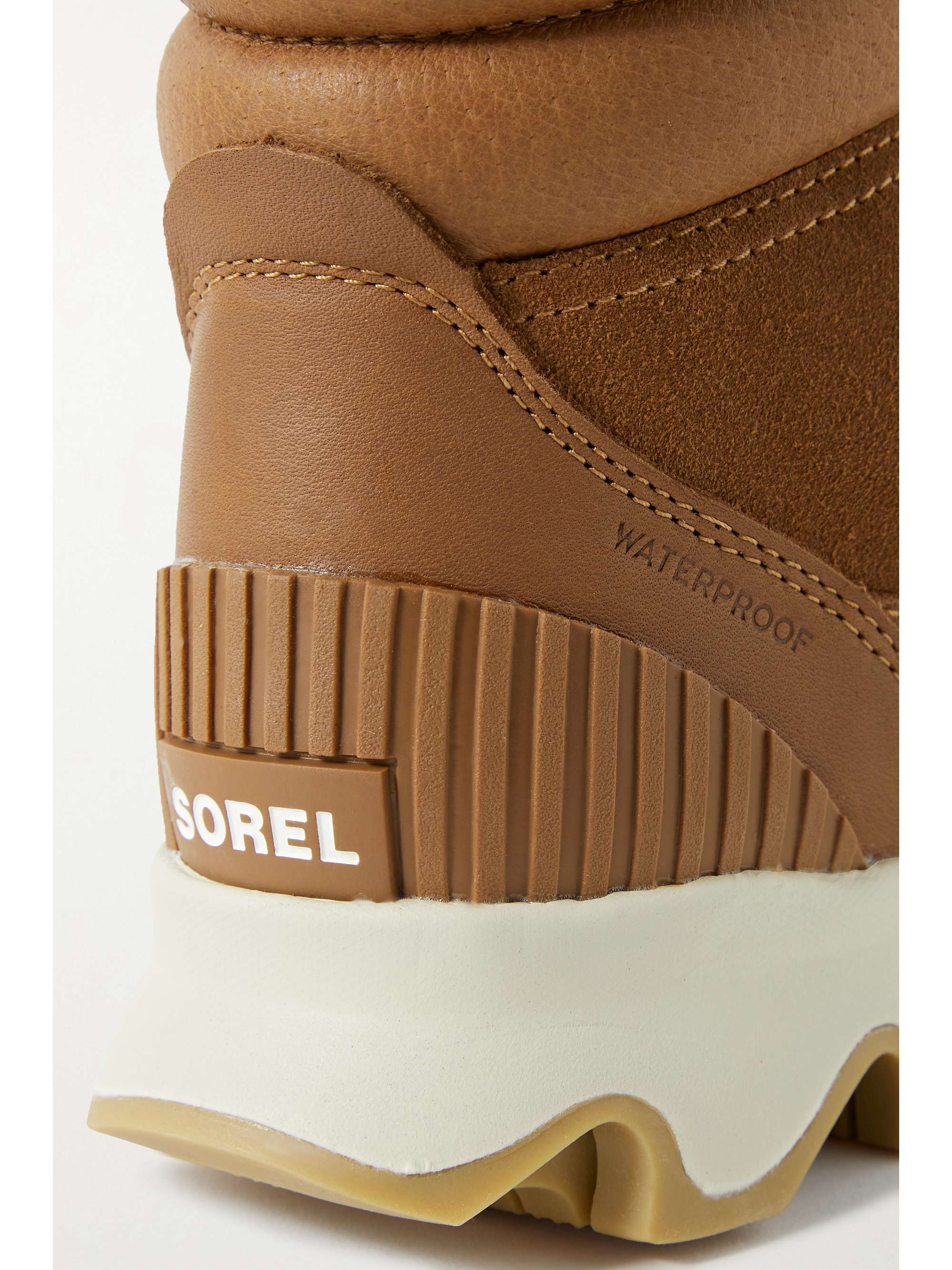 Tan Conquest felttrimmed waterproof suede and leather ankle