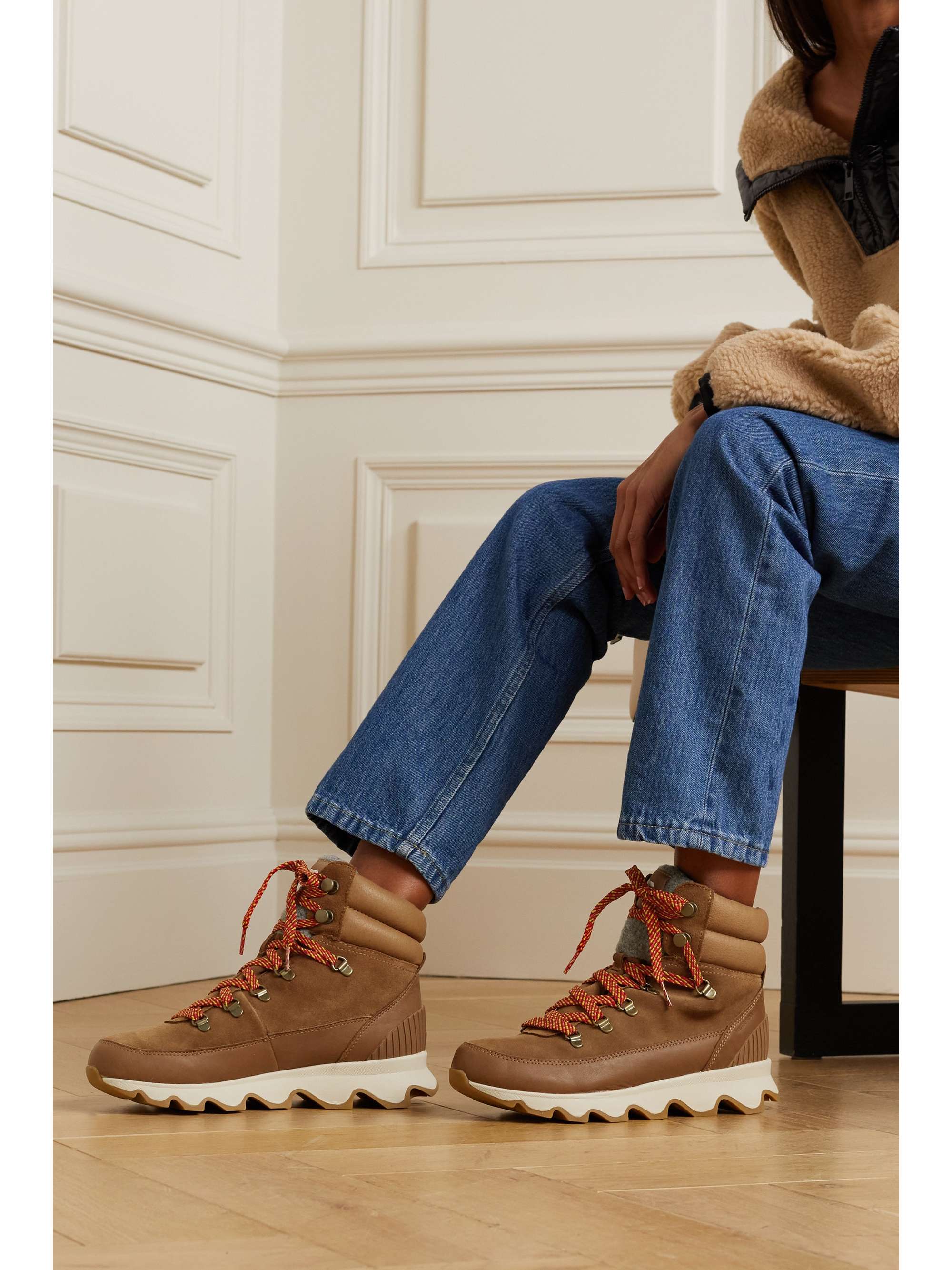 kinetic conquest leather & suede hiking boots