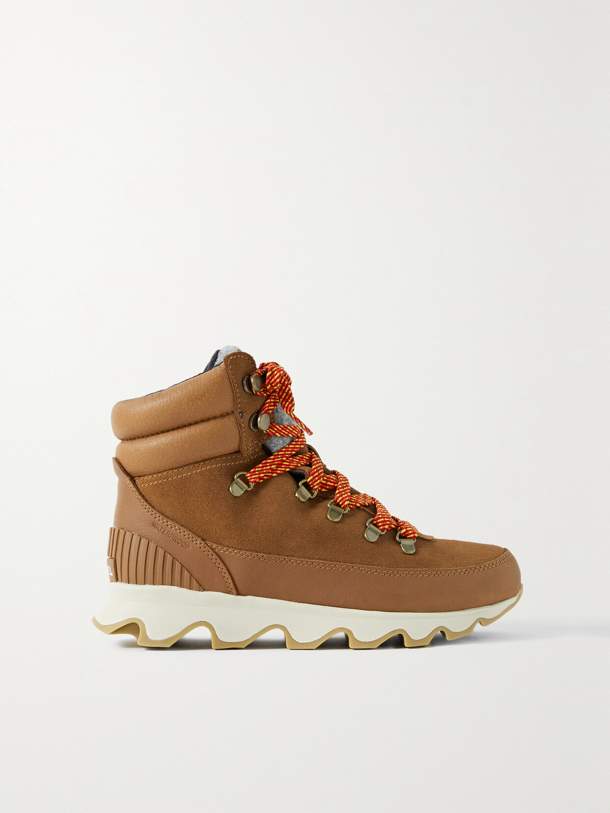 SOREL KINETIC CONQUEST FELT-TRIMMED WATERPROOF SUEDE AND LEATHER ANKLE BOOTS