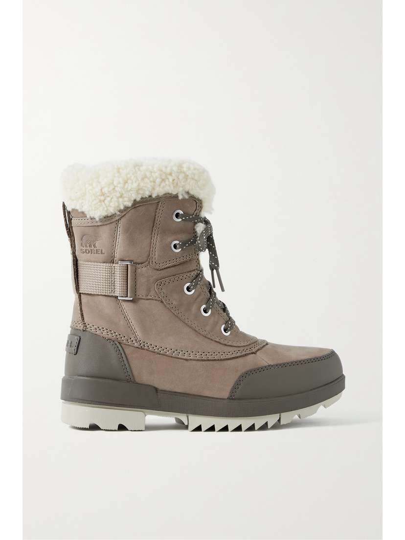 Sorel Torino Ii Parc Shearling-trimmed Leather Ankle Boots