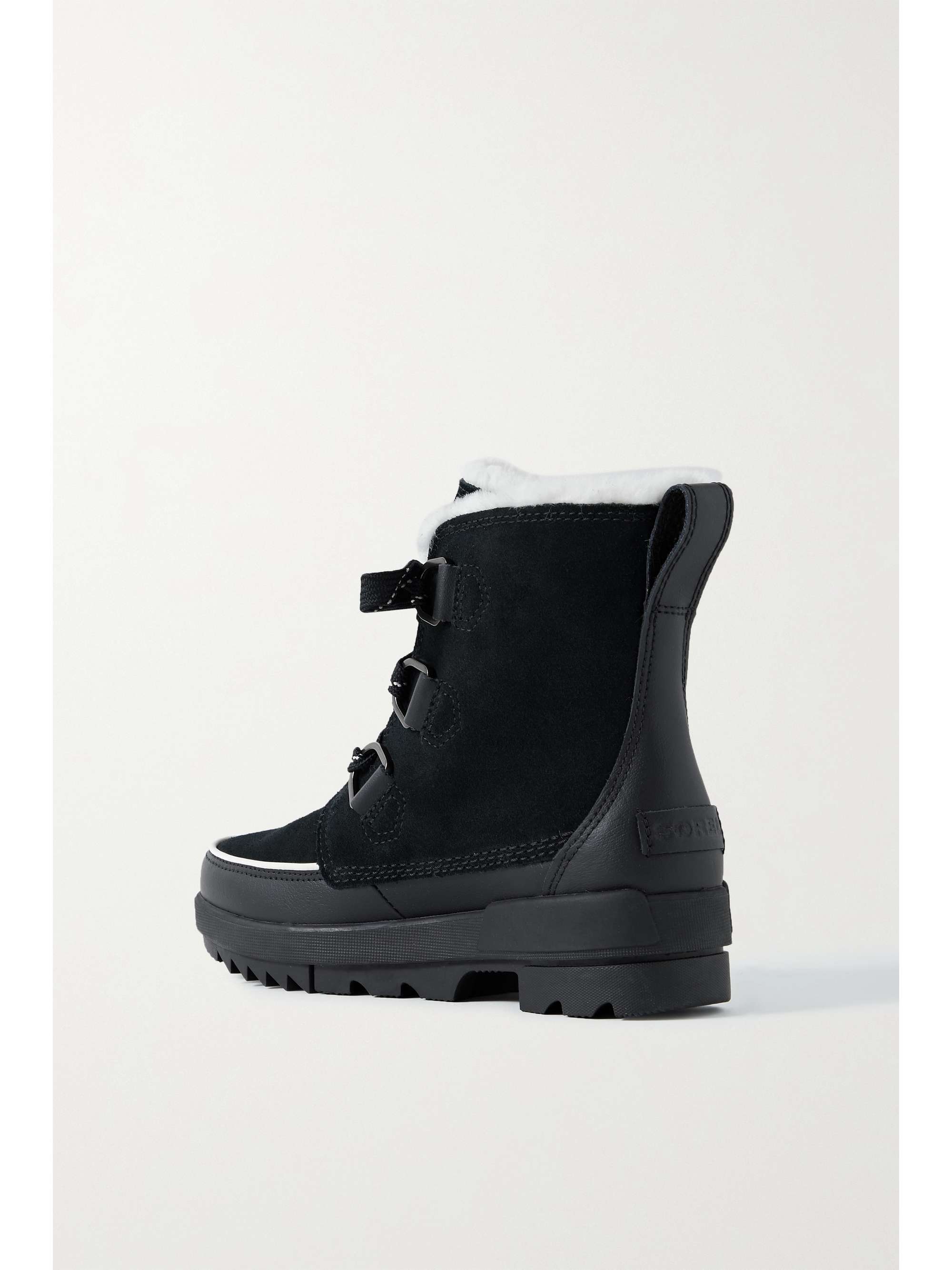 SOREL Torino II faux fur-trimmed suede, leather and rubber ankle boots