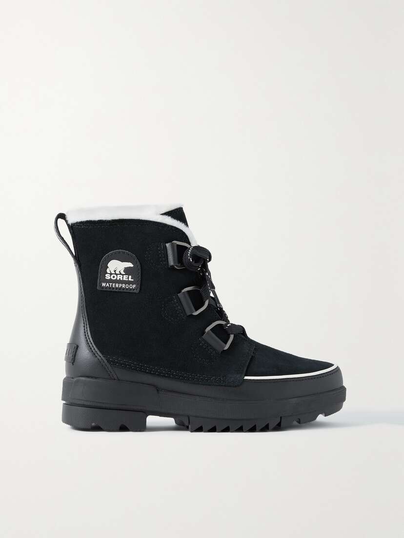 Sorel Torino Ii Faux Fur-trimmed Suede, Leather And Rubber Ankle Boots