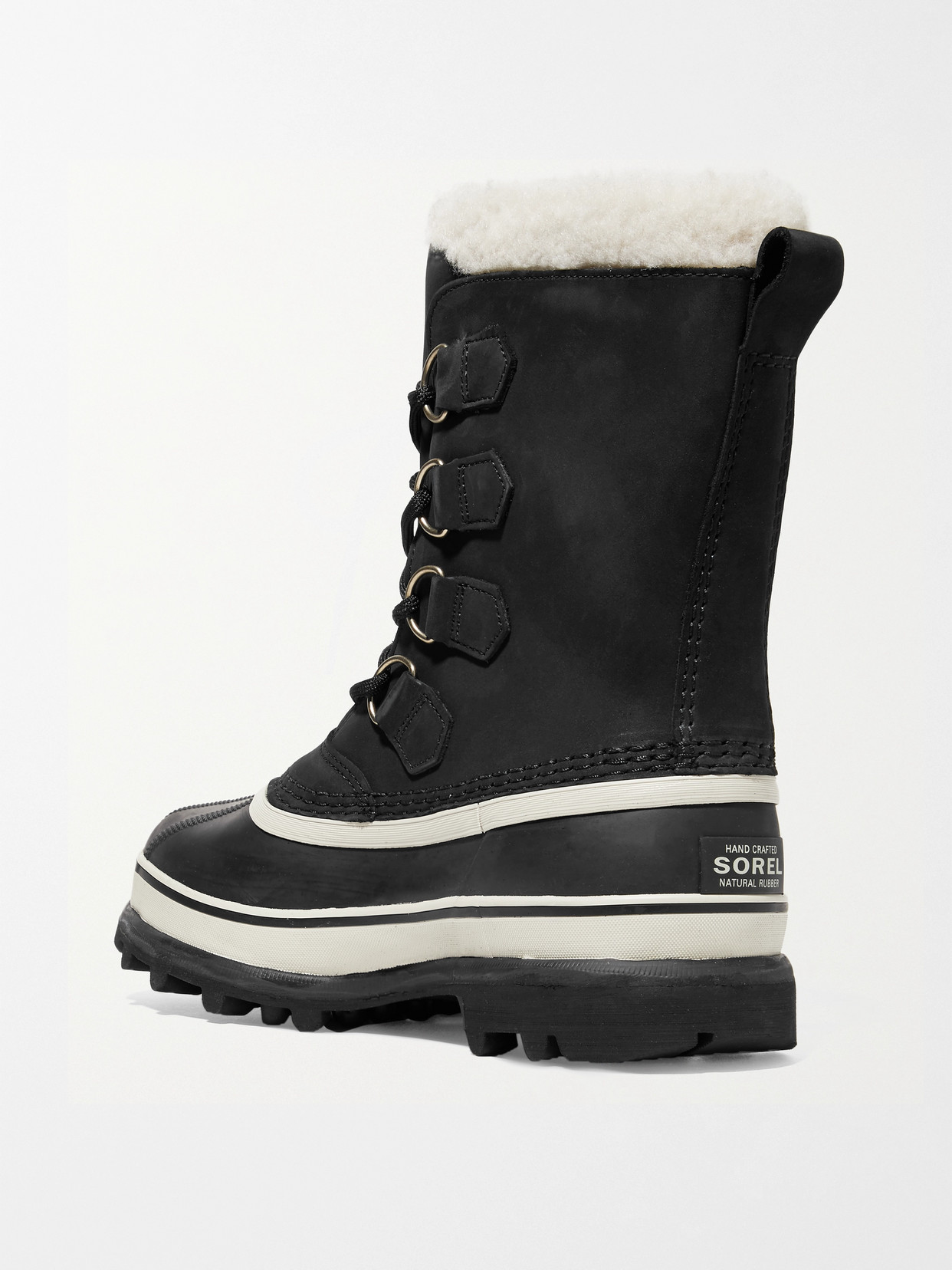 Sorel Caribou Waterproof Nubuck And Rubber Boots In Black