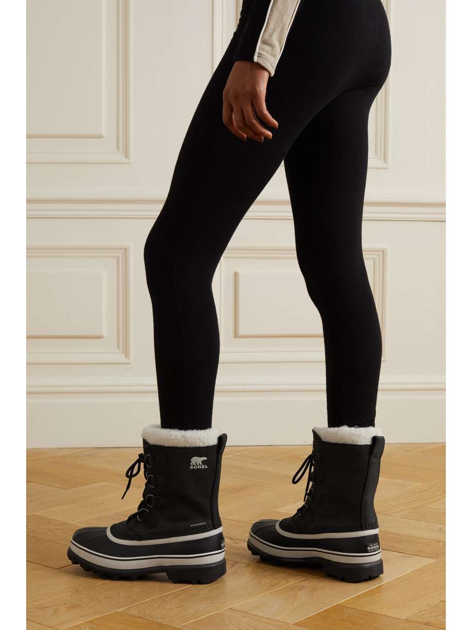 Black Caribou waterproof nubuck and rubber boots SOREL NETAPORTER