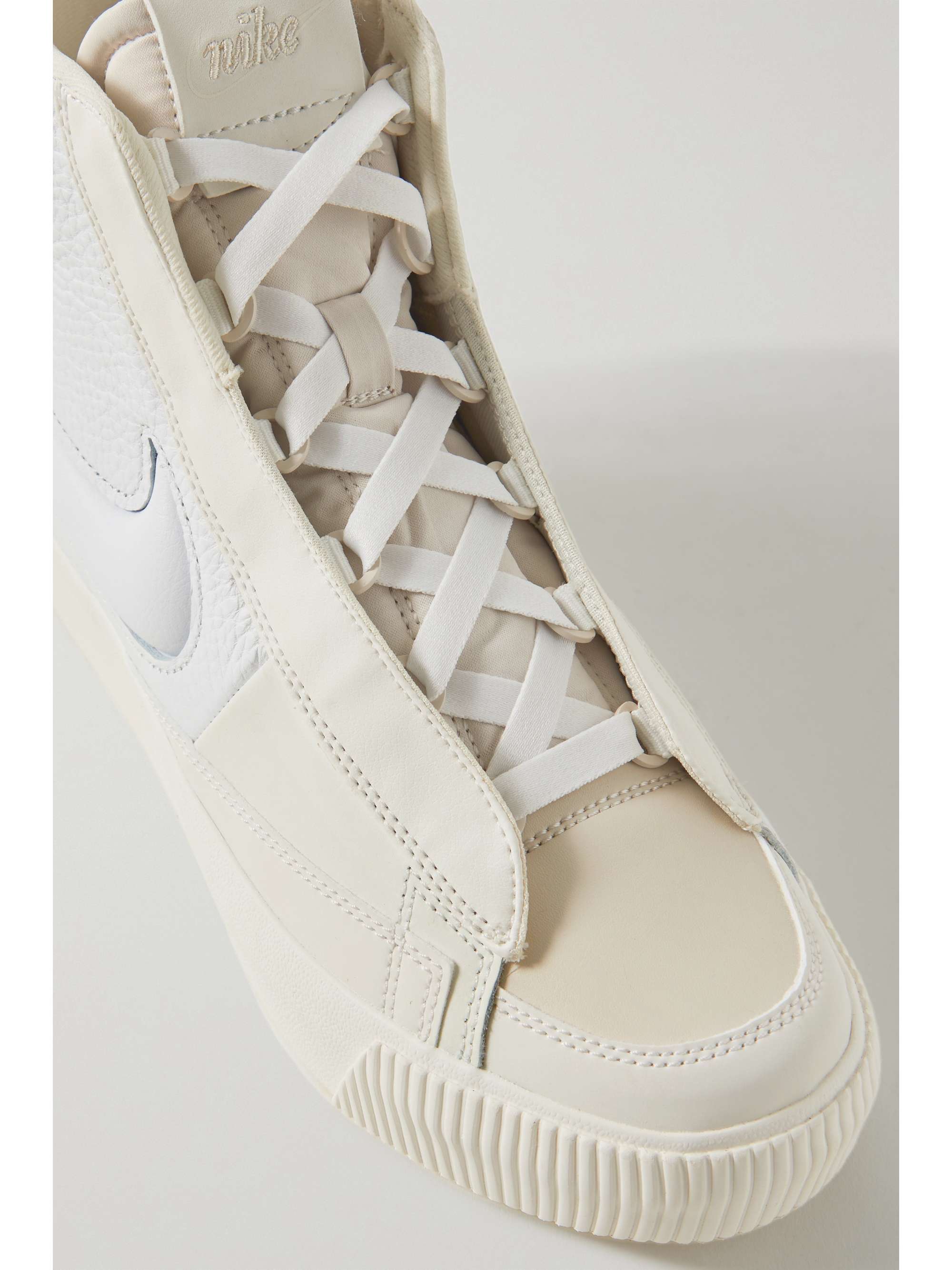 ondersteboven of Worden NIKE Blazer Mid Victory smooth and textured-leather sneakers | NET-A-PORTER