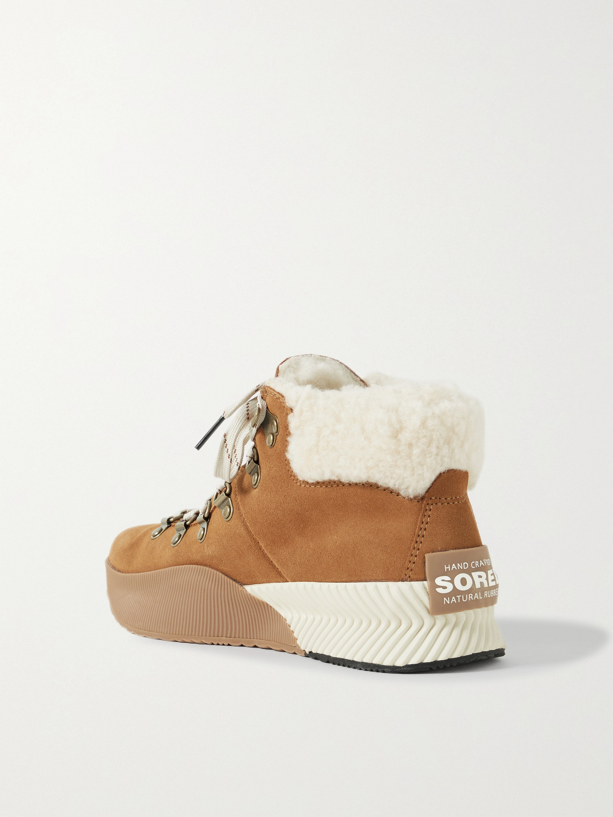 Shop Sorel Out 'n About Iii Conquest Faux Shearling-lined Suede Ankle Boots In Brown