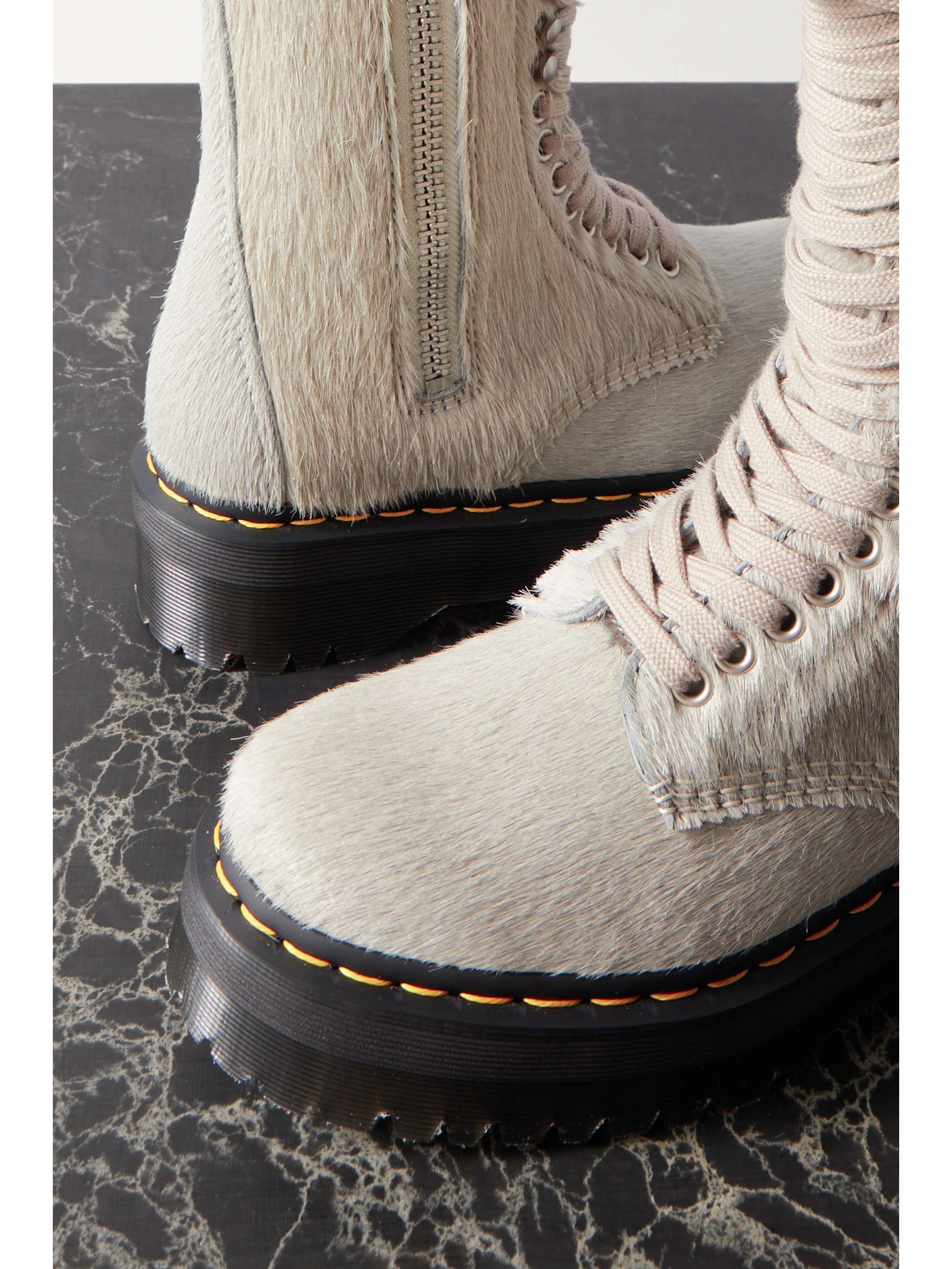 Ga door groef teleurstellen RICK OWENS + Dr. Martens lace-up calf hair boots | NET-A-PORTER