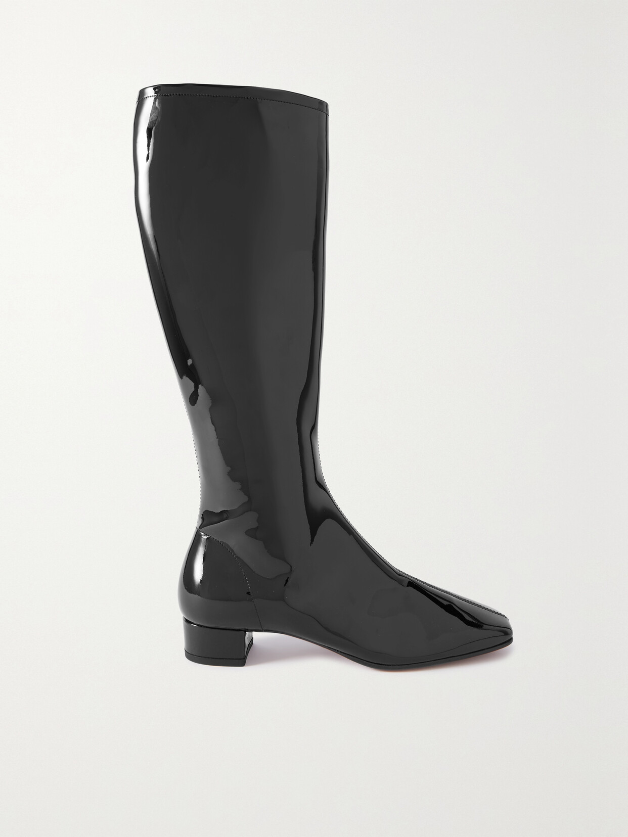 BY FAR - Edie Patent-leather Knee Boots - Black