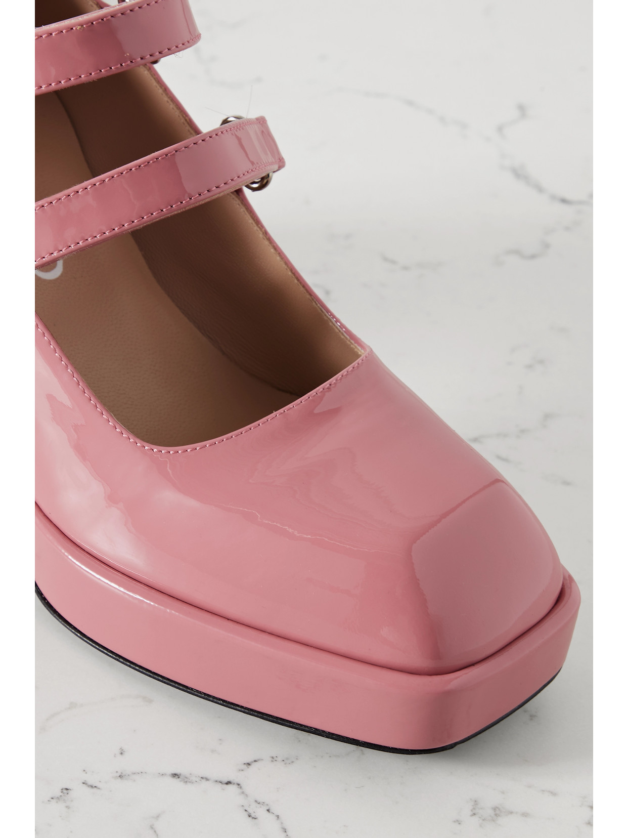 Shop Nodaleto Bulla Babies Patent-leather Platform Mary Jane Pumps In Pink