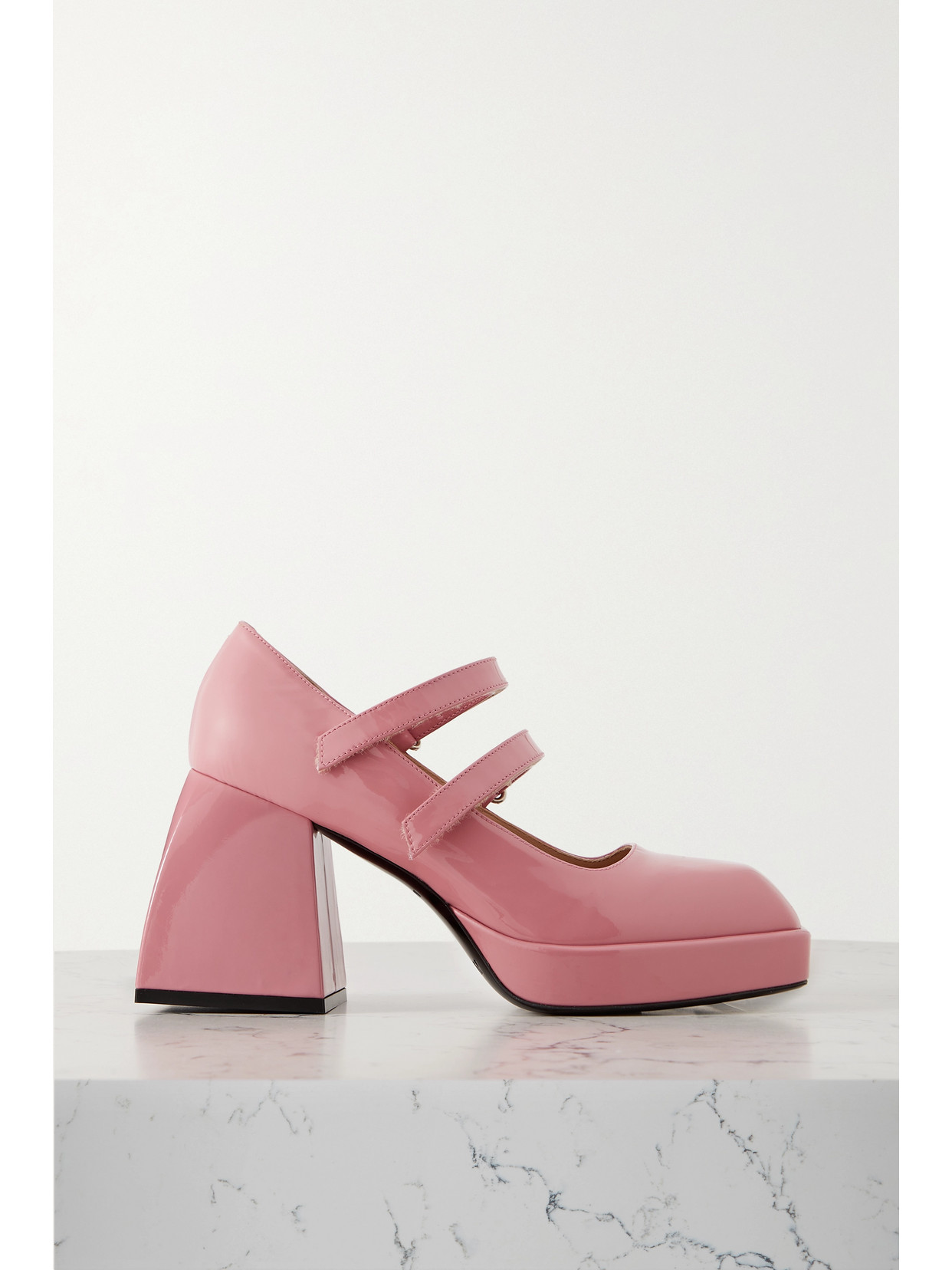 Shop Nodaleto Bulla Babies Patent-leather Platform Mary Jane Pumps In Pink