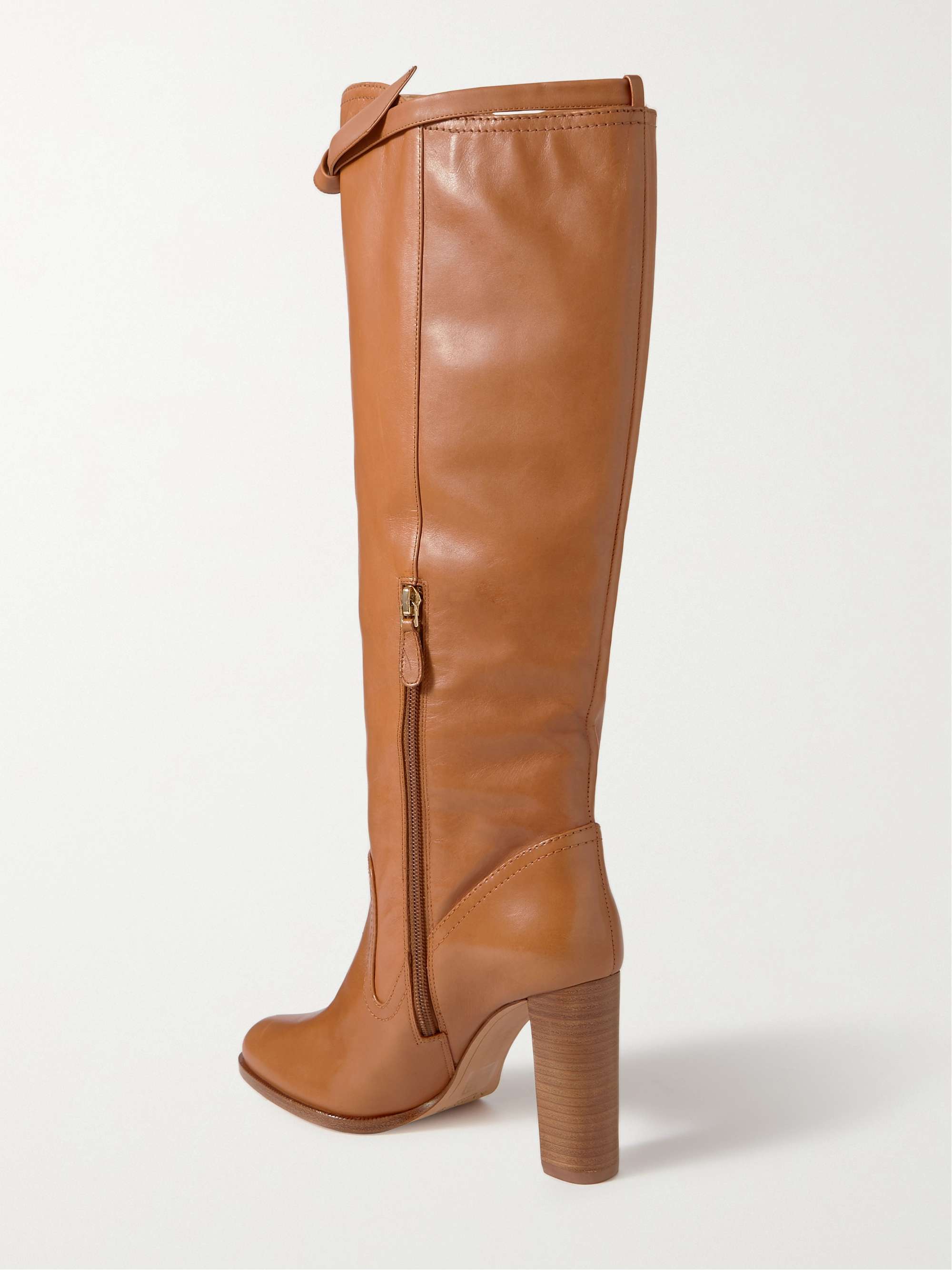 ALEXANDRE BIRMAN Clarita Saddlery bow-detailed leather knee boots