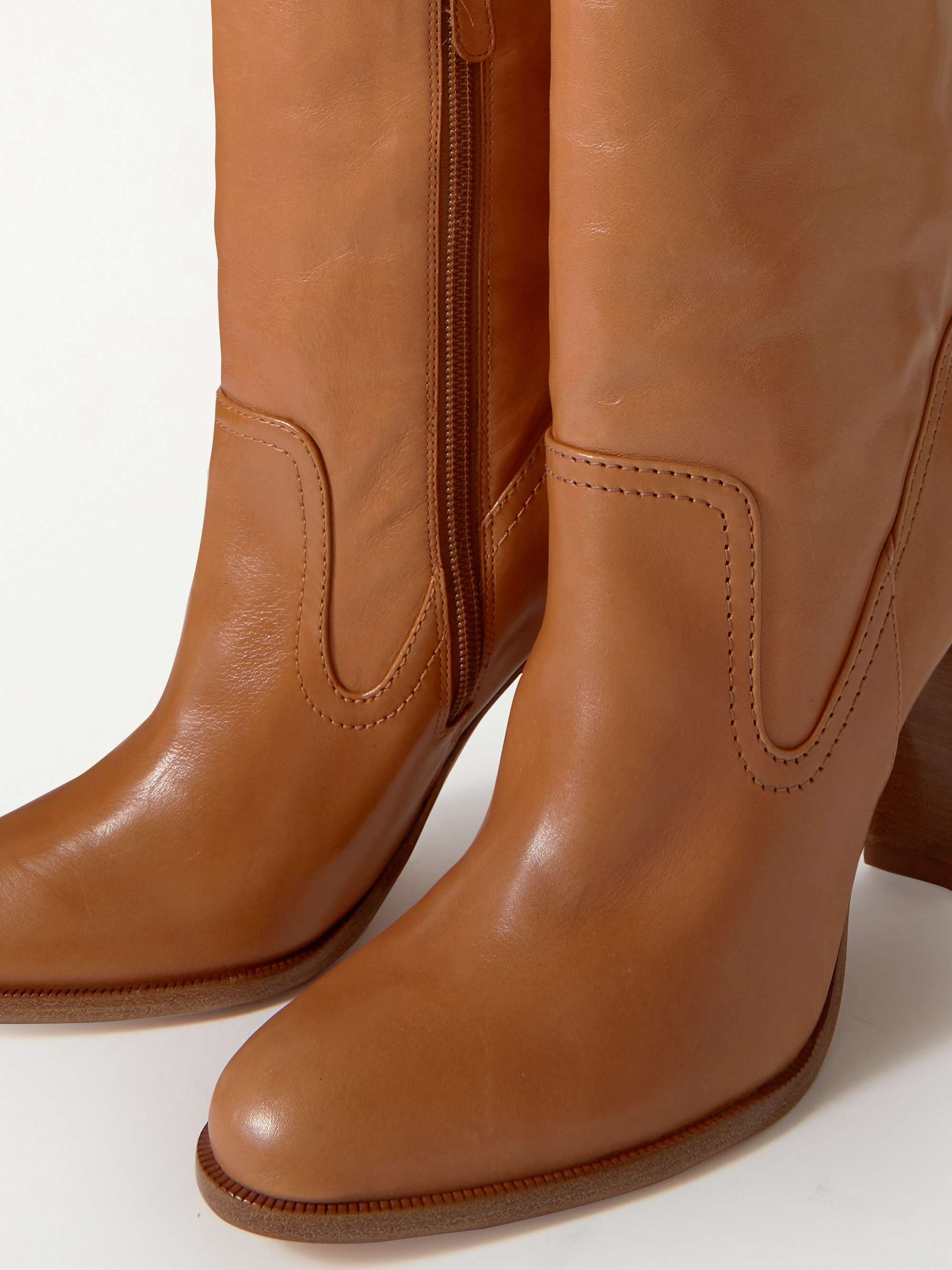 ALEXANDRE BIRMAN Clarita Saddlery bow-detailed leather knee boots