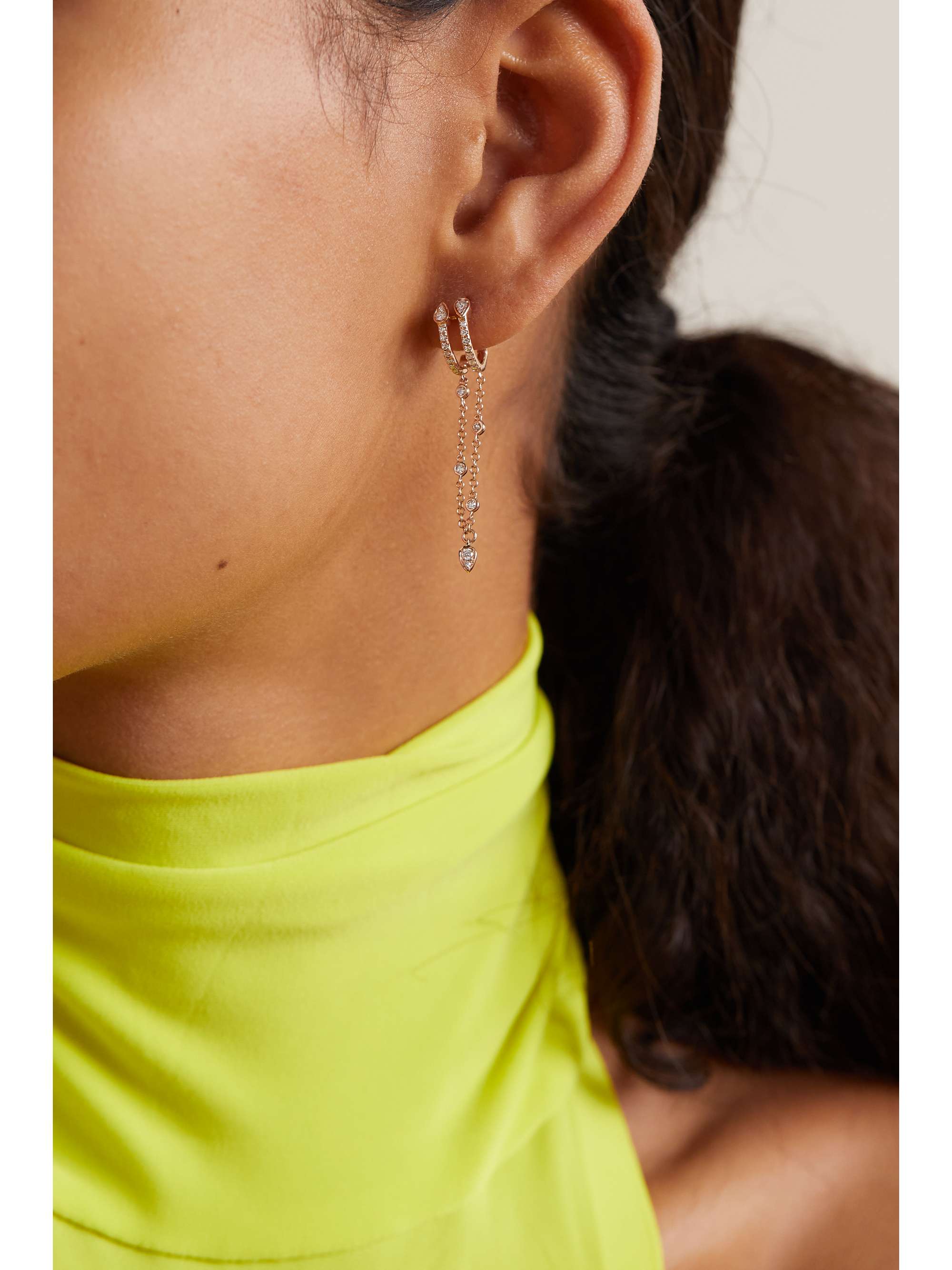 SHAY 18-karat rose gold diamond hoop earrings