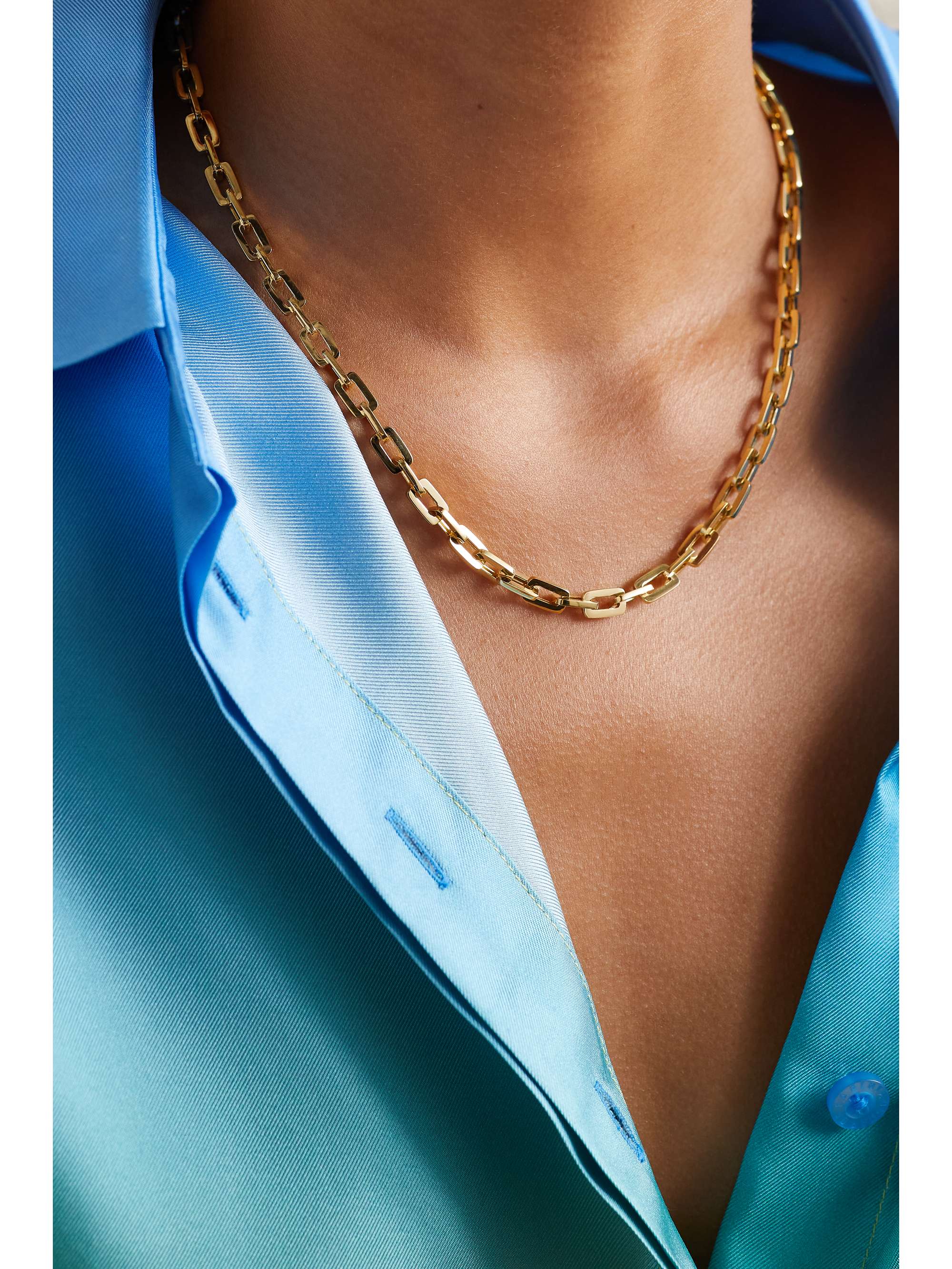 SHAY Mini Deco Link 18-karat gold necklace
