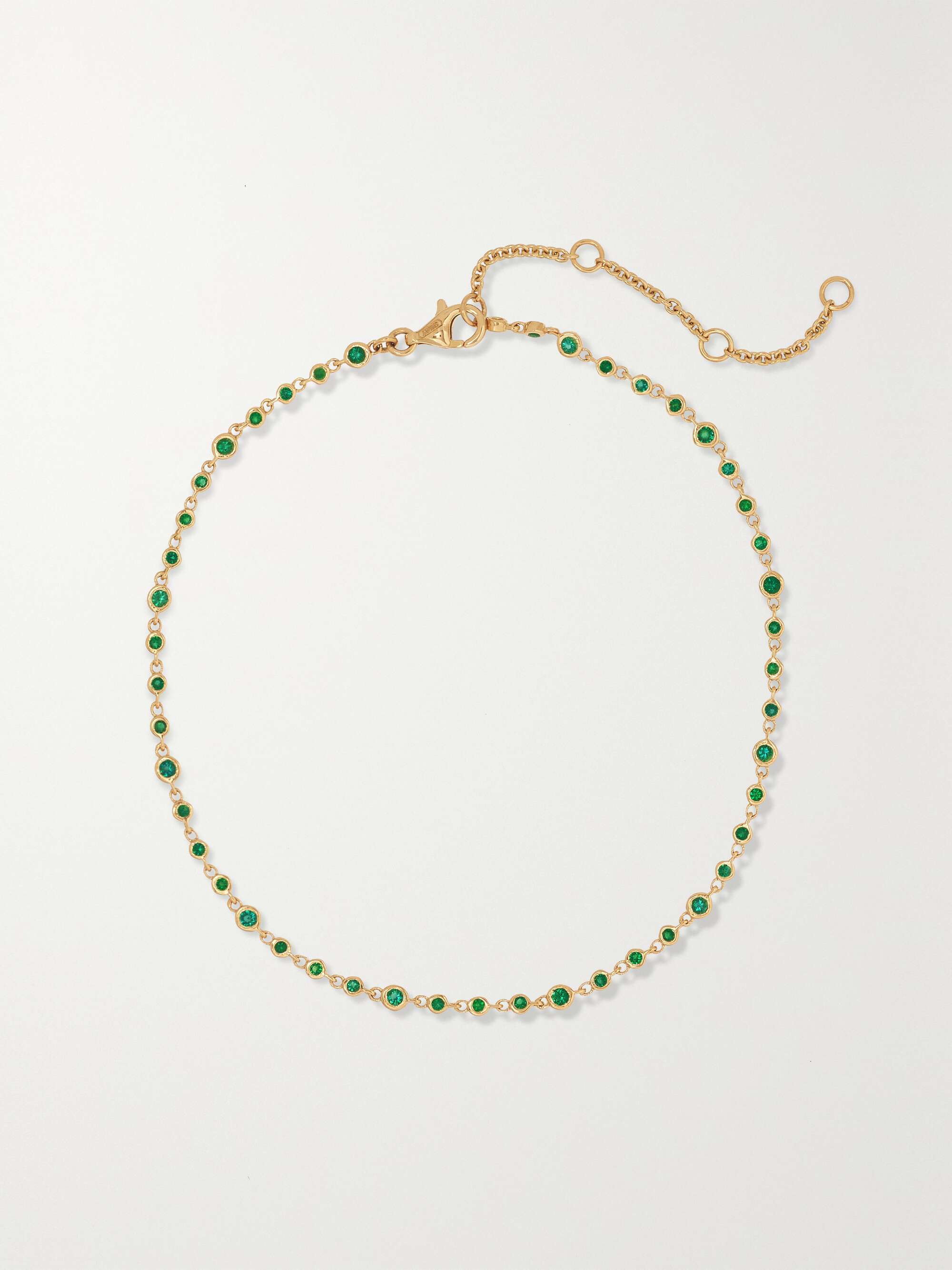 Gold Infinity 18karat gold emerald anklet SHAY NETAPORTER