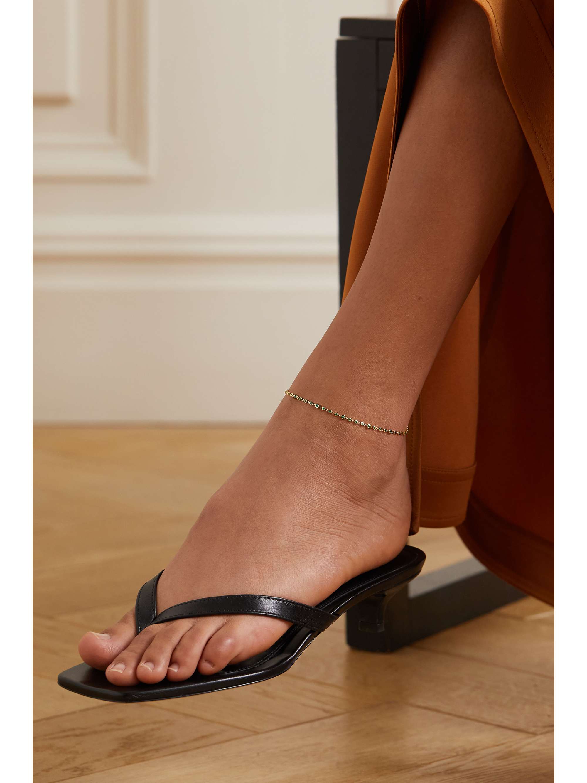 Gold Infinity 18karat gold emerald anklet SHAY NETAPORTER