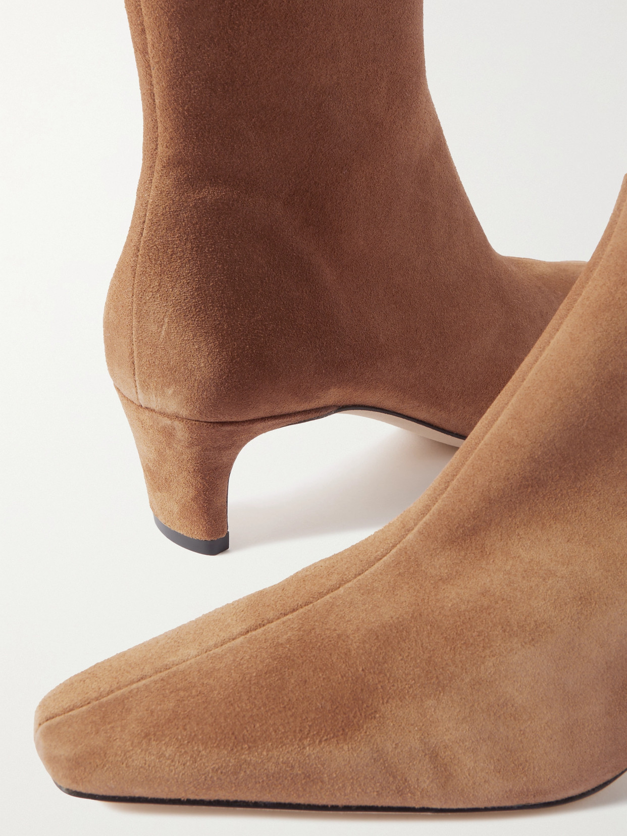 Staud Women's Wally 45mm Suede Ankle Boots In Brown