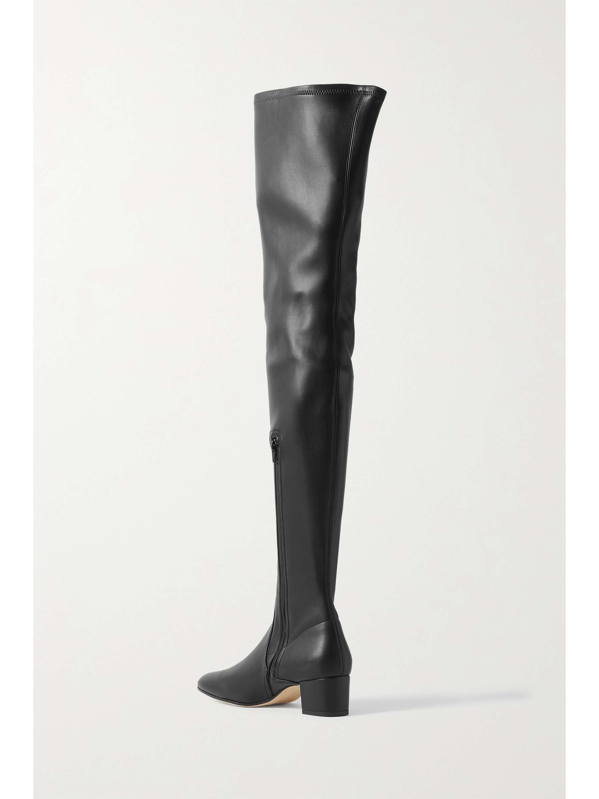 Black Aimee vegan leather over-the-knee 