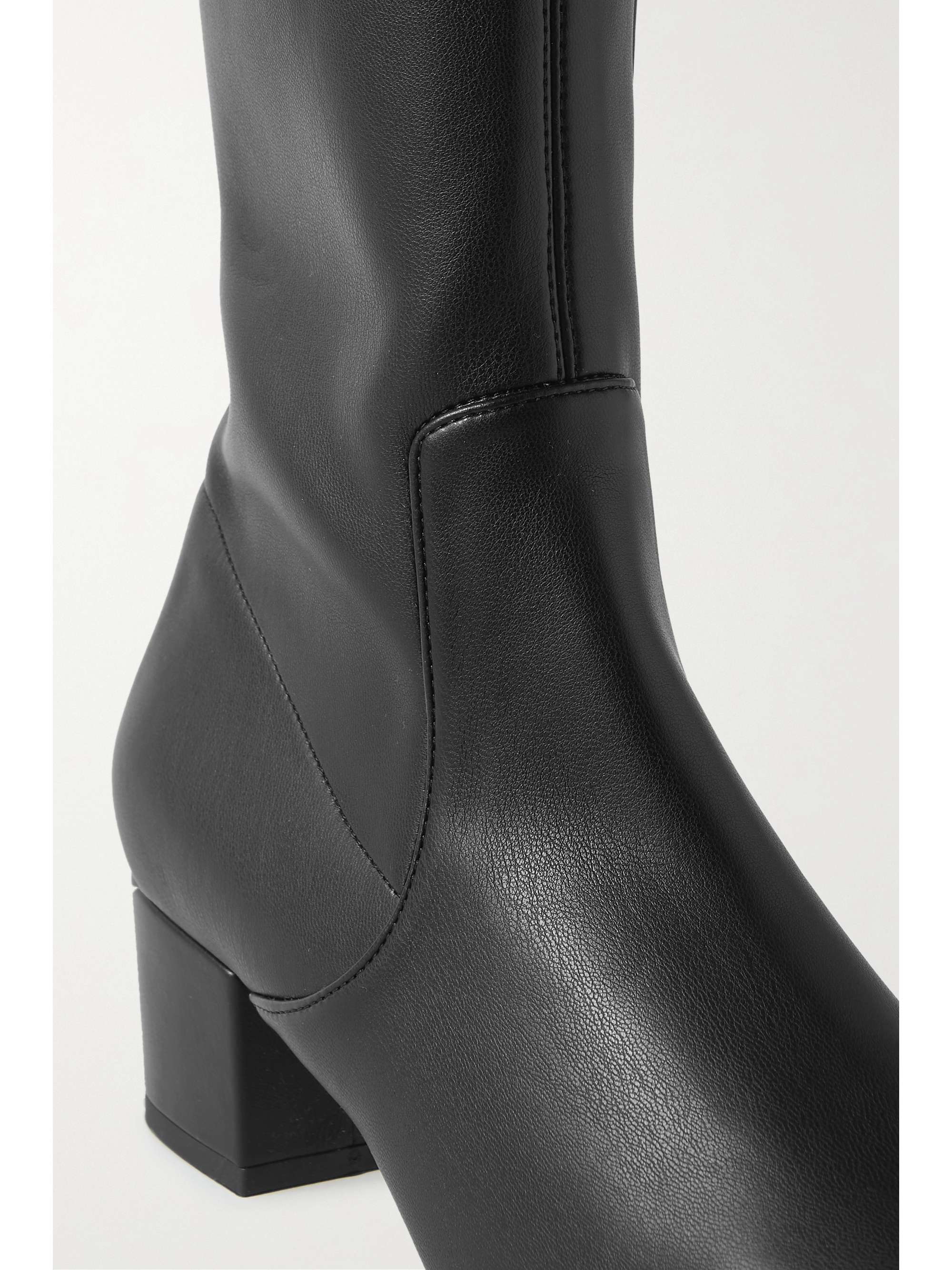 Black Aimee vegan leather over-the-knee 