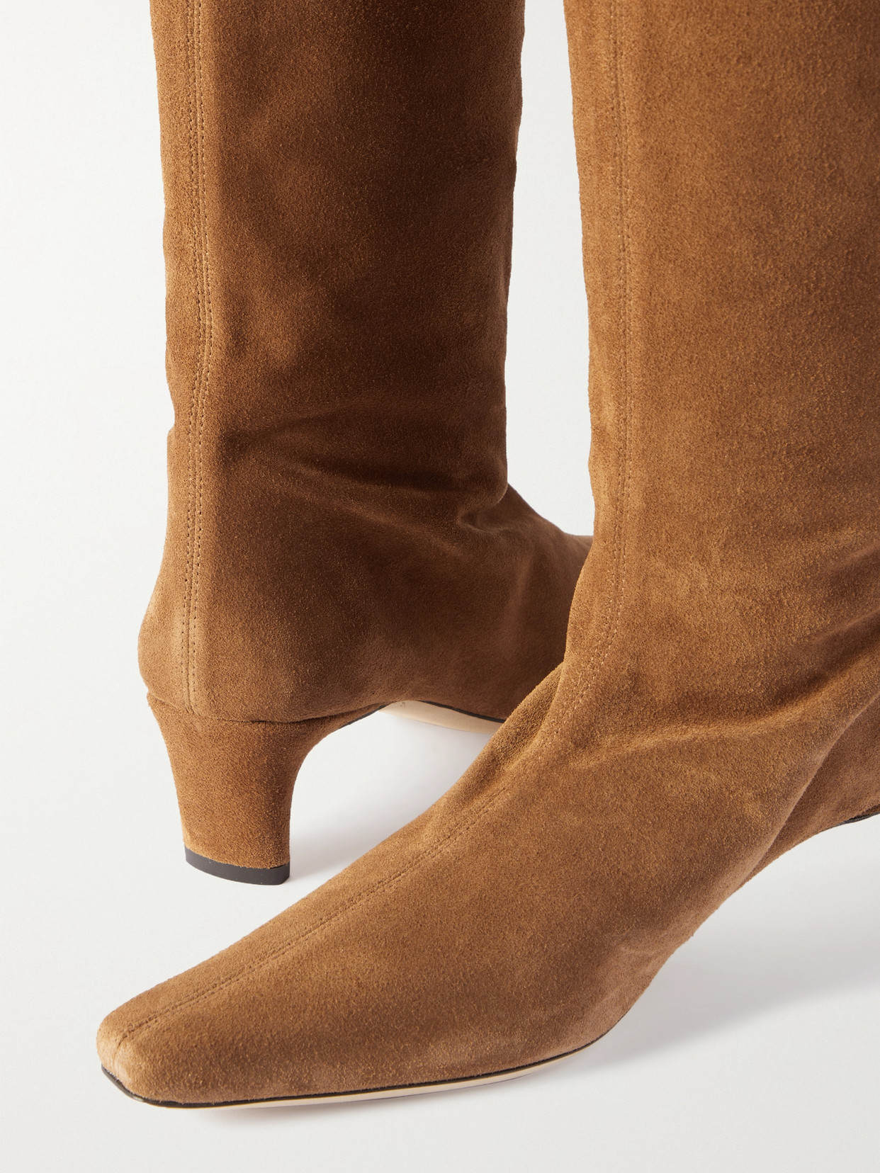 Shop Staud Wally Suede Knee Boots In Brown