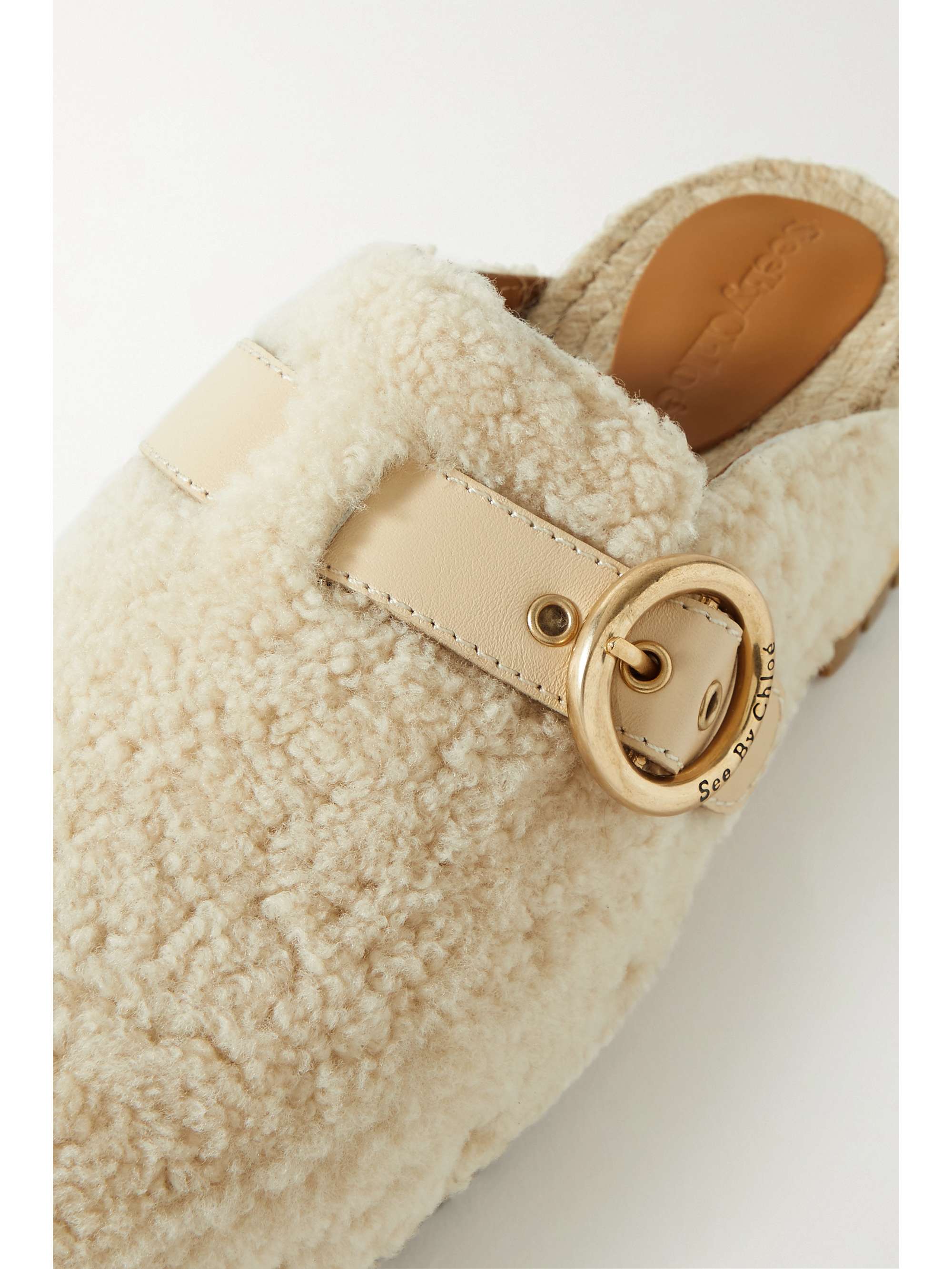 SEE BY CHLOÉ Viviane buckled shearling clogs