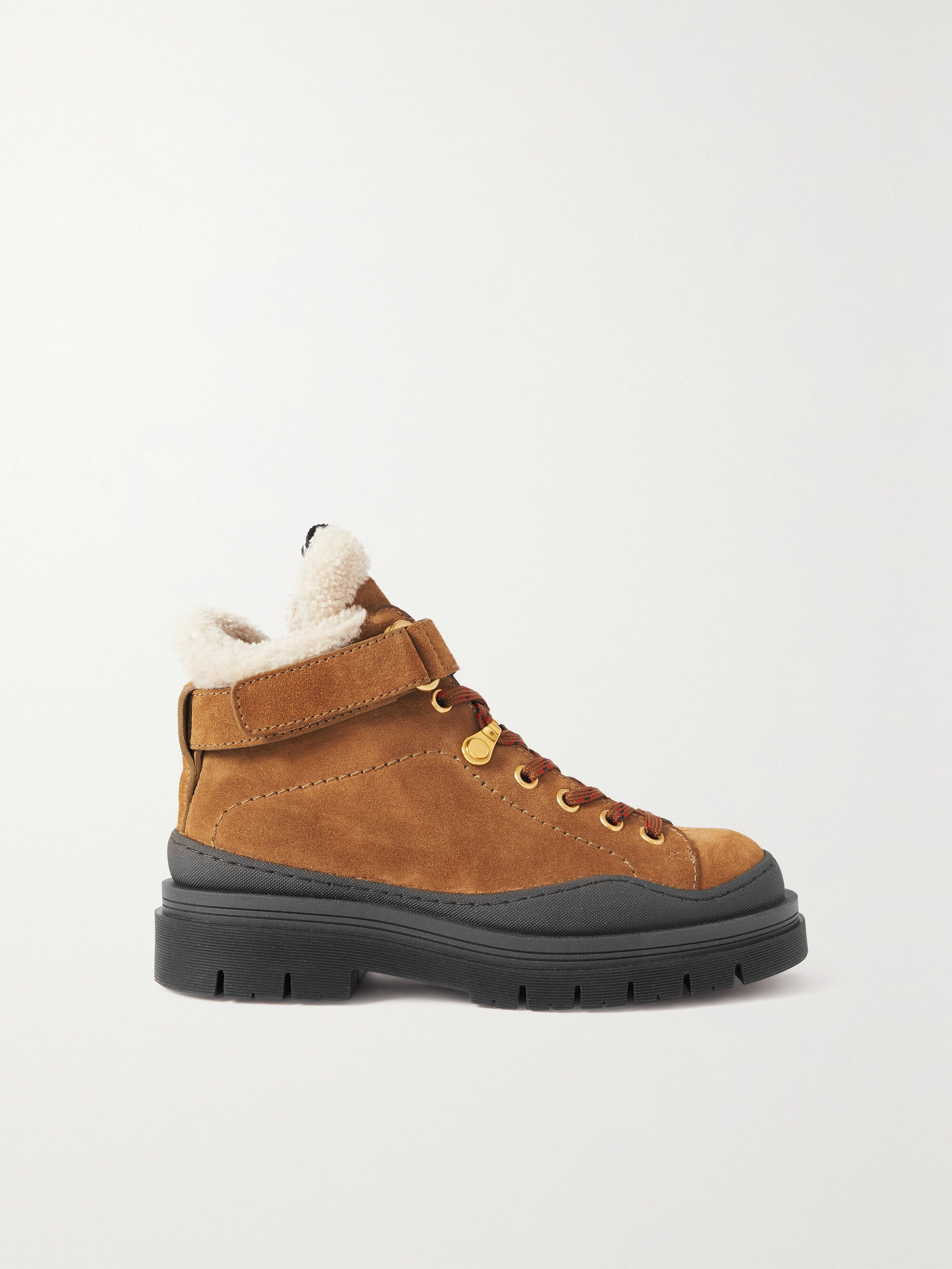 See By Chloé Jolya shearling-lined suede hiking boots