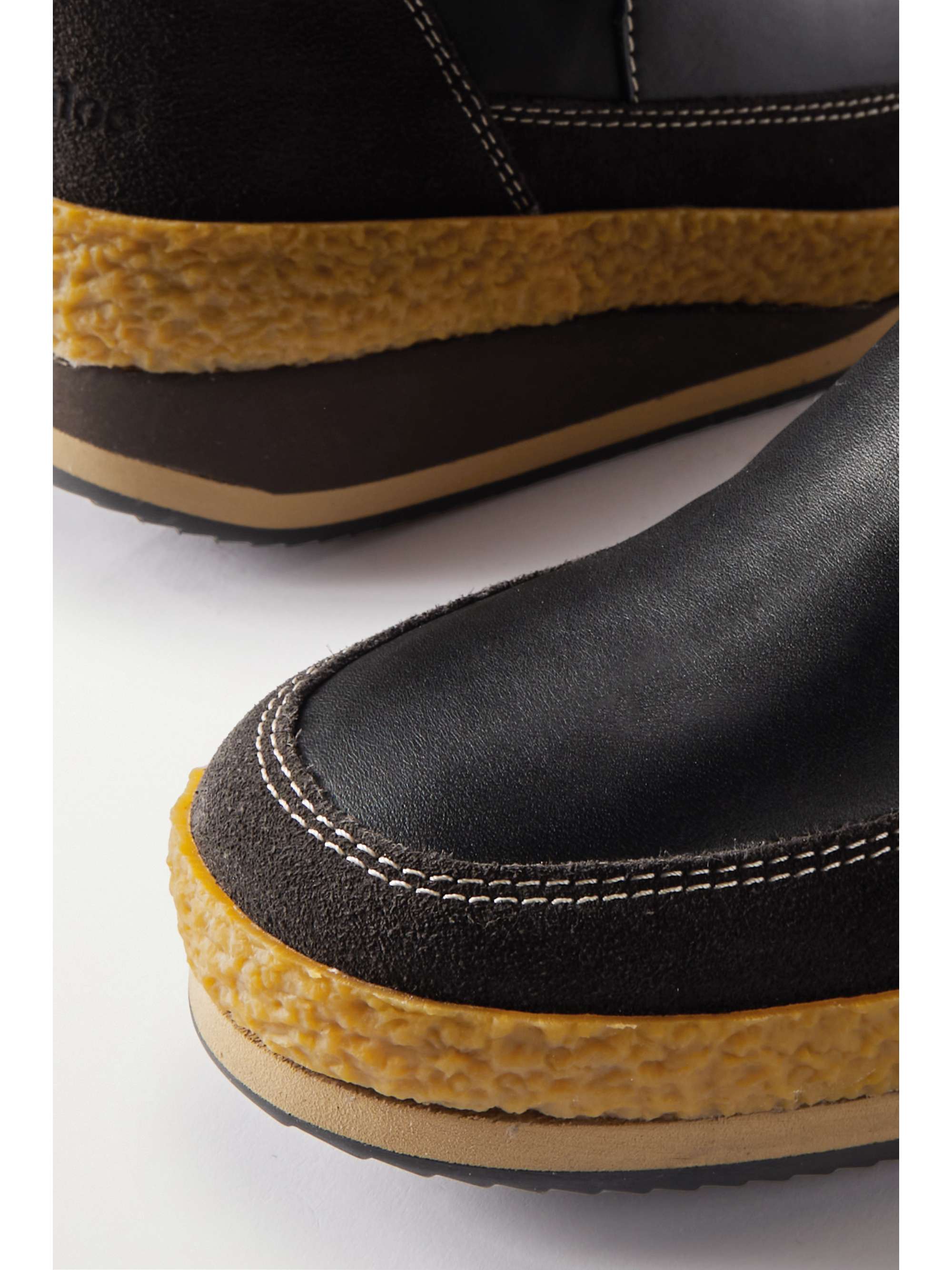 SEE BY CHLOÉ Cameron shearling-trimmed leather and suede ankle boots