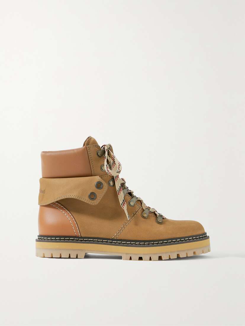 See By Chloé Eileen Leather-trimmed Nubuck Ankle Boots