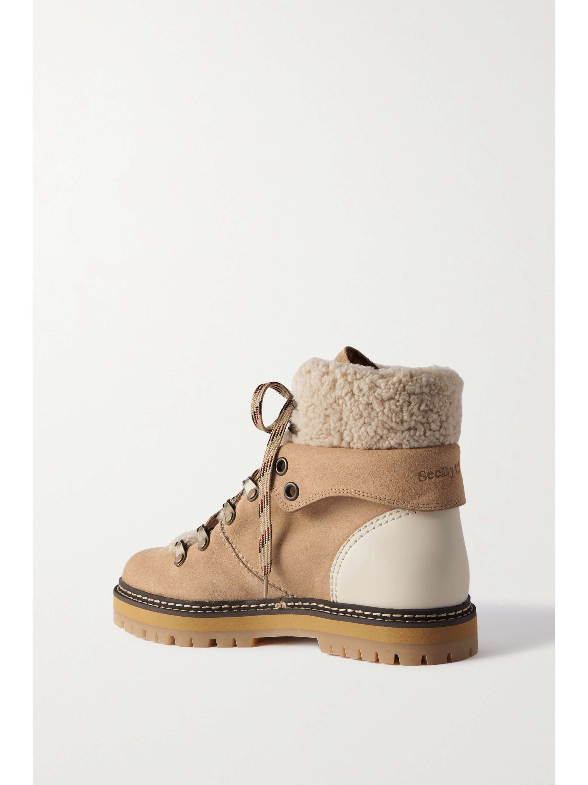 SEE BY CHLOÉ Eilieen shearling-lined suede and leather ankle boots