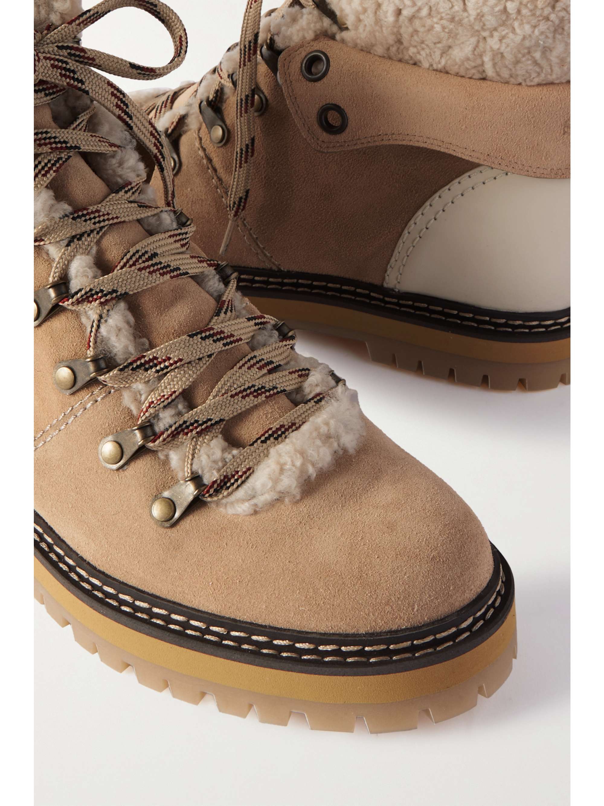 SEE BY CHLOÉ Eilieen shearling-lined suede and leather ankle boots