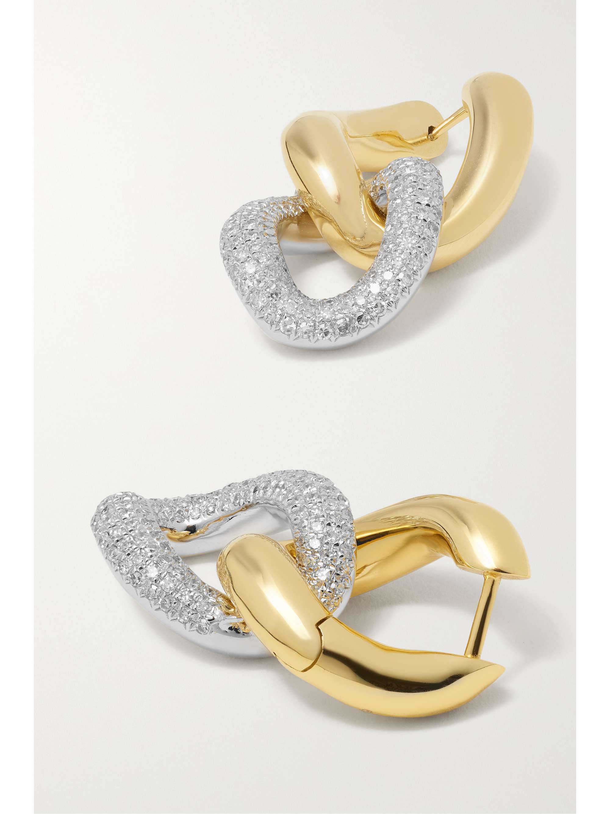 SHAY 18-karat yellow and white gold diamond earrings