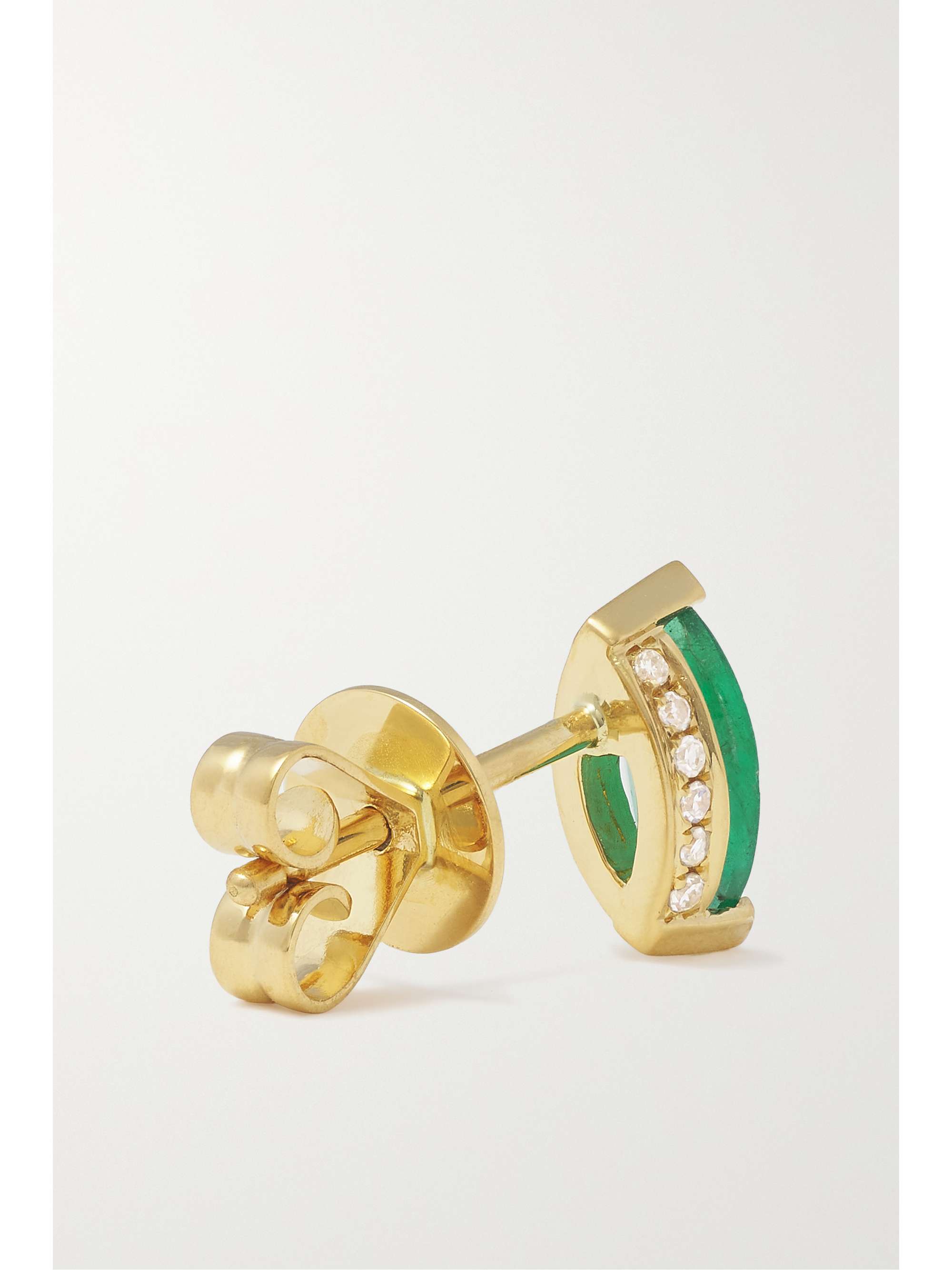 SHAY 18-karat gold, emerald and diamond earrings