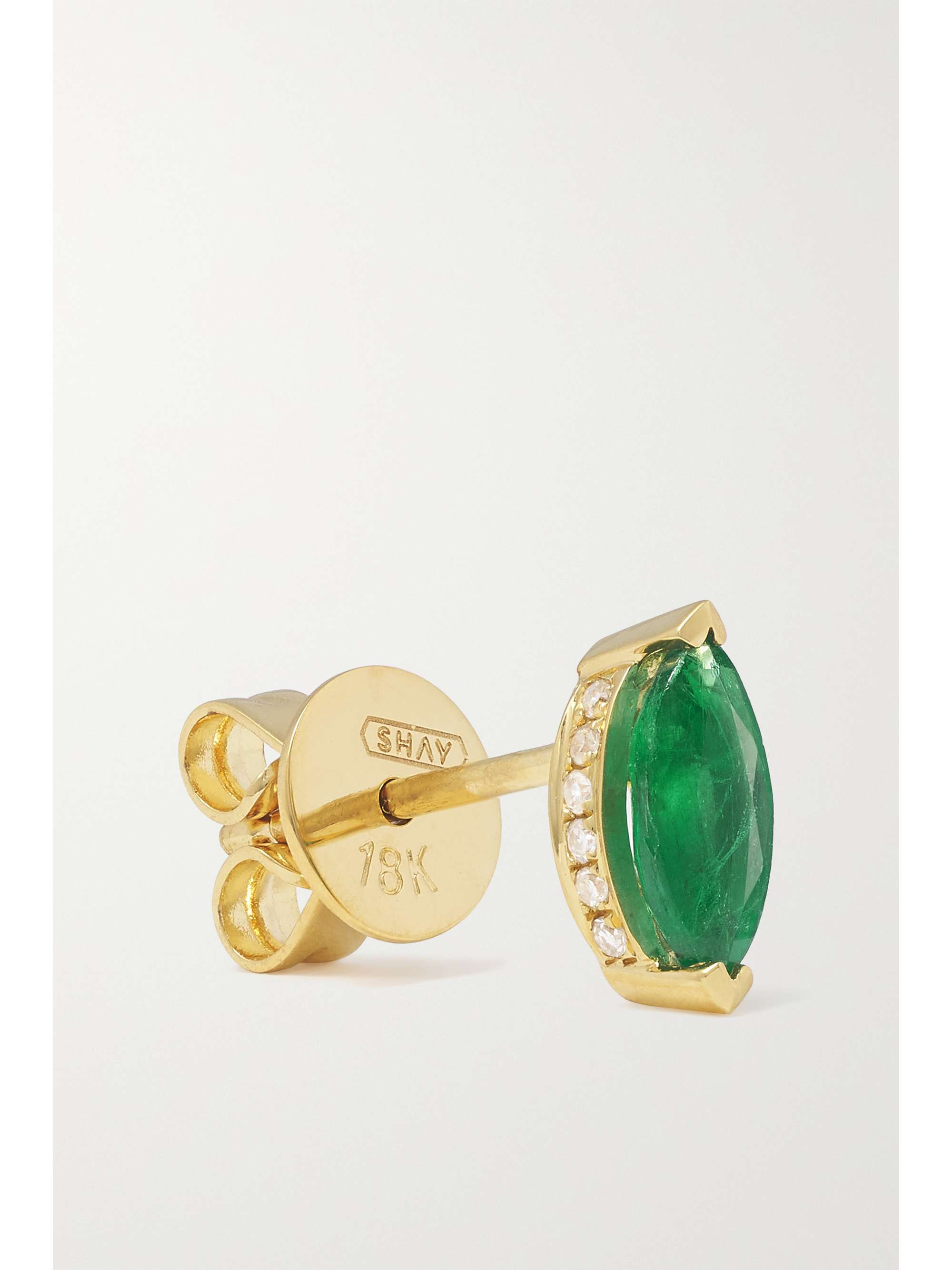 SHAY 18-karat gold, emerald and diamond earrings