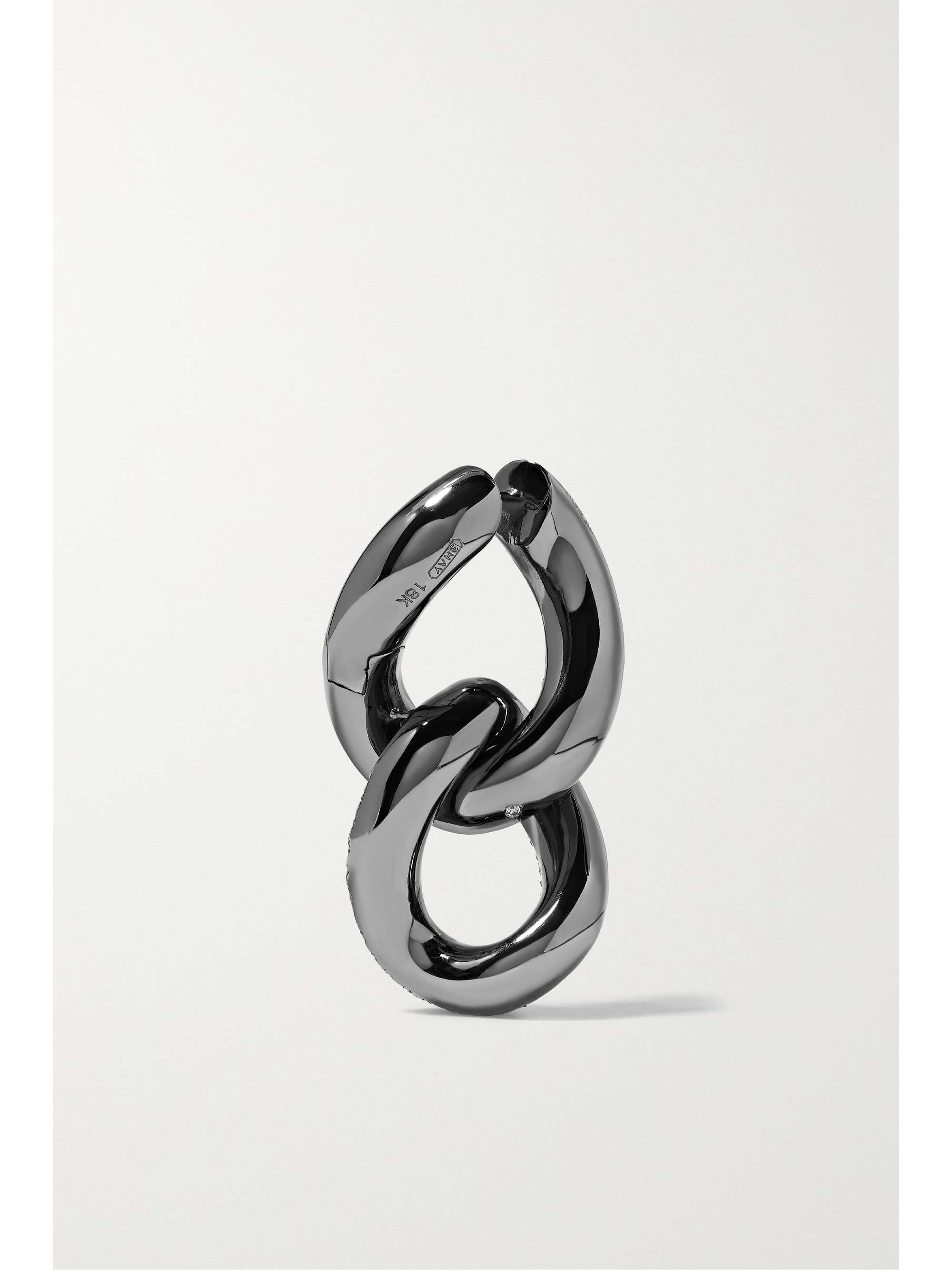 SHAY 18-karat blackened gold diamond earrings