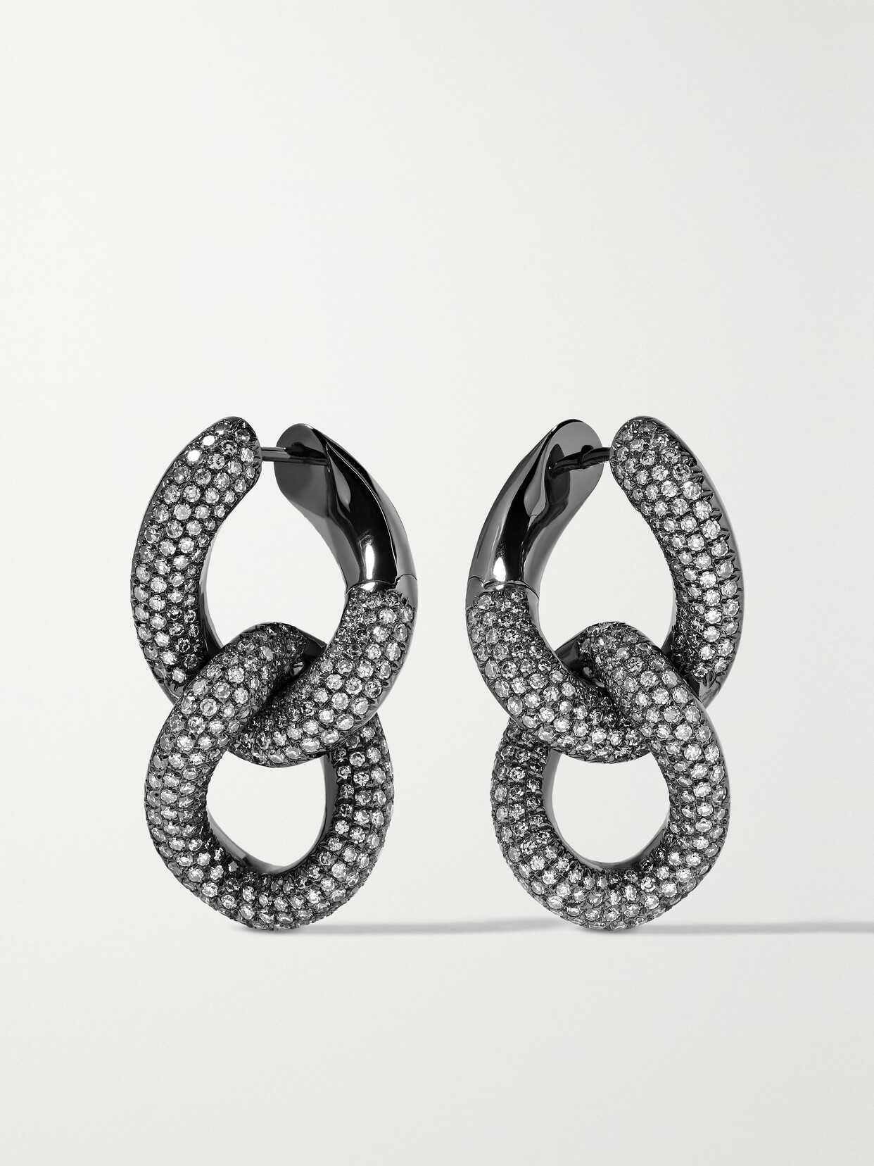 SHAY - 18-karat Blackened Gold Diamond Earrings - one size