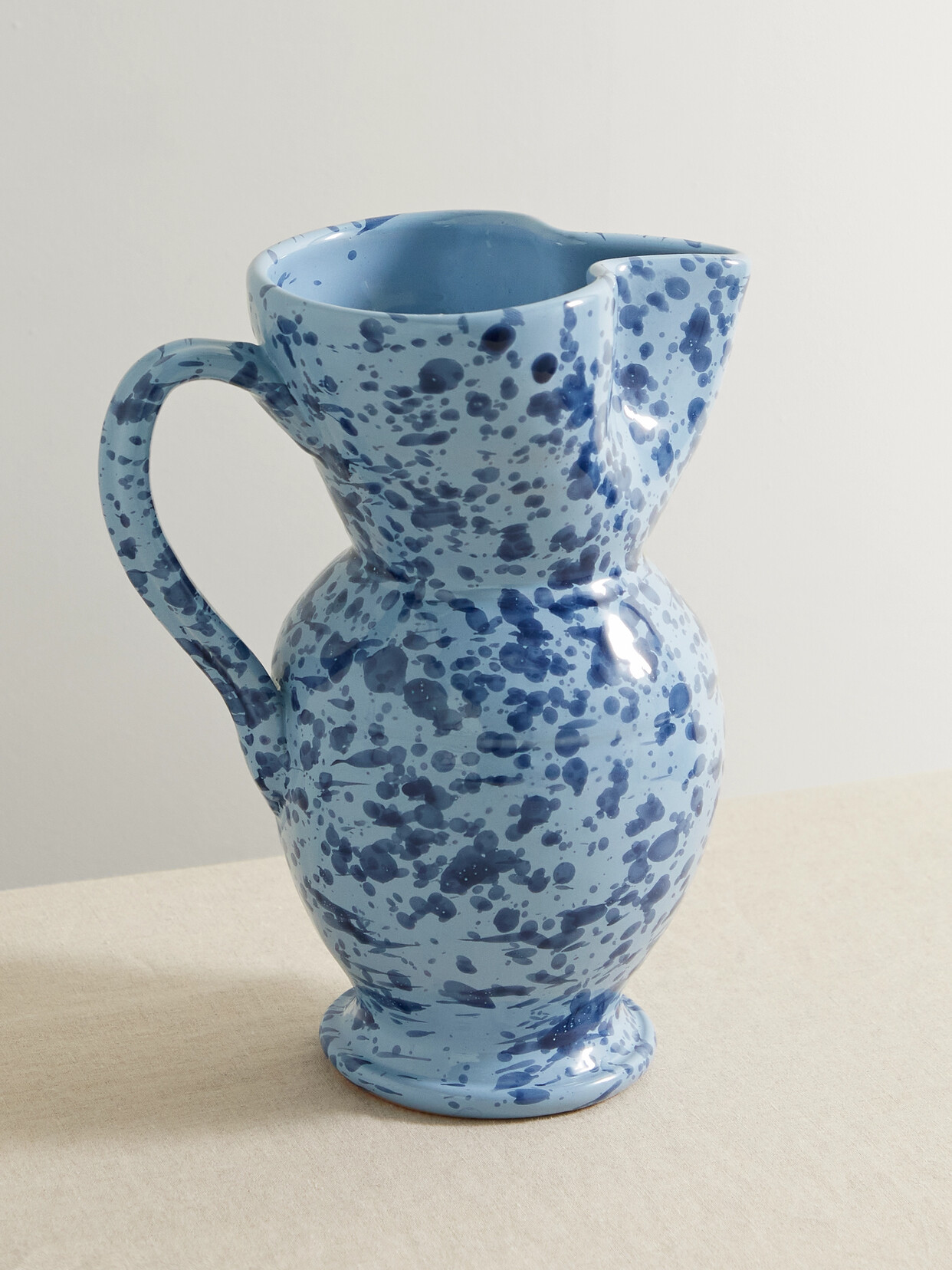 Cabana - Speckled Ceramic Pitcher - Blue