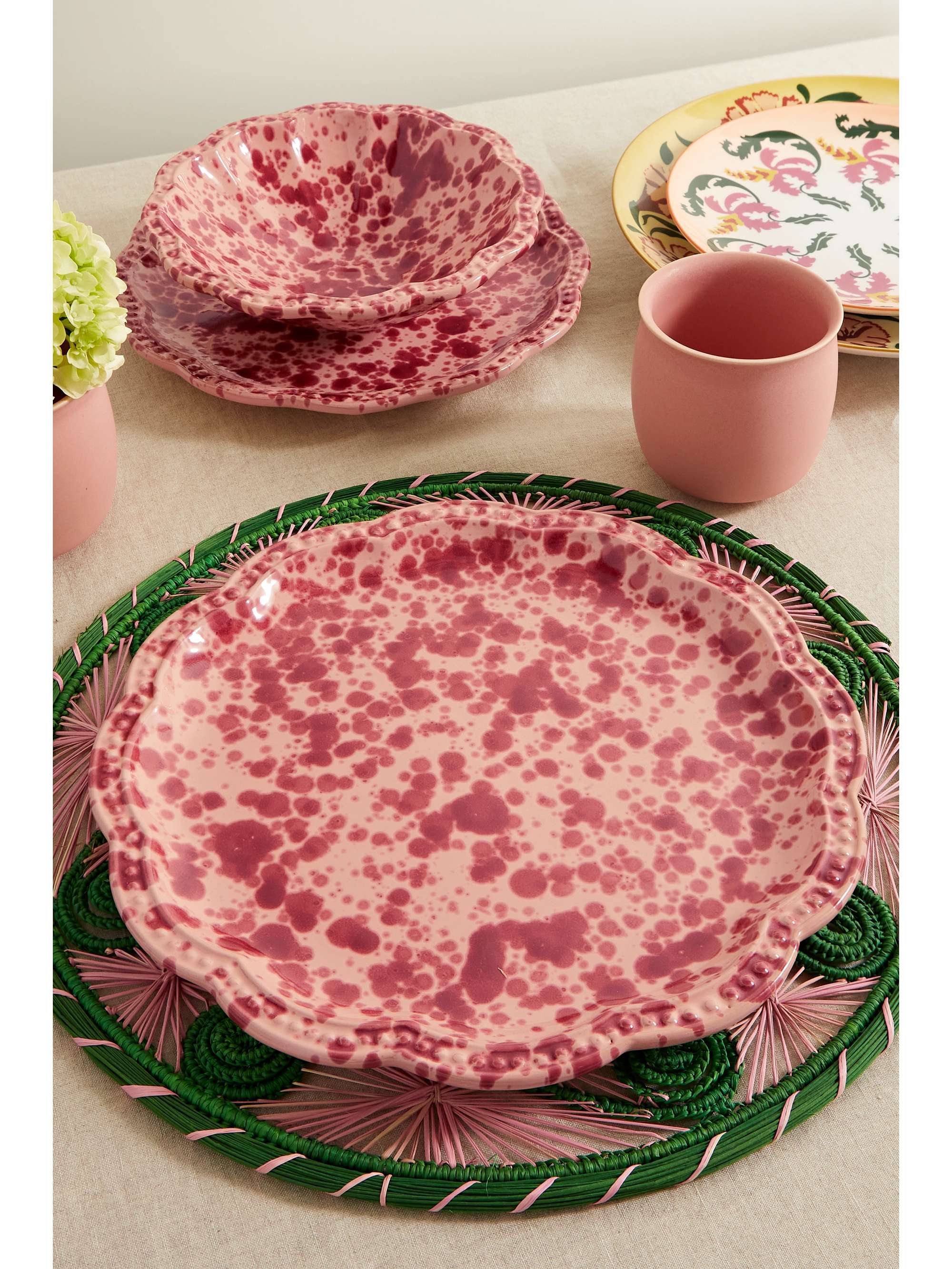 CABANA Speckled ceramic dinner plate NETAPORTER