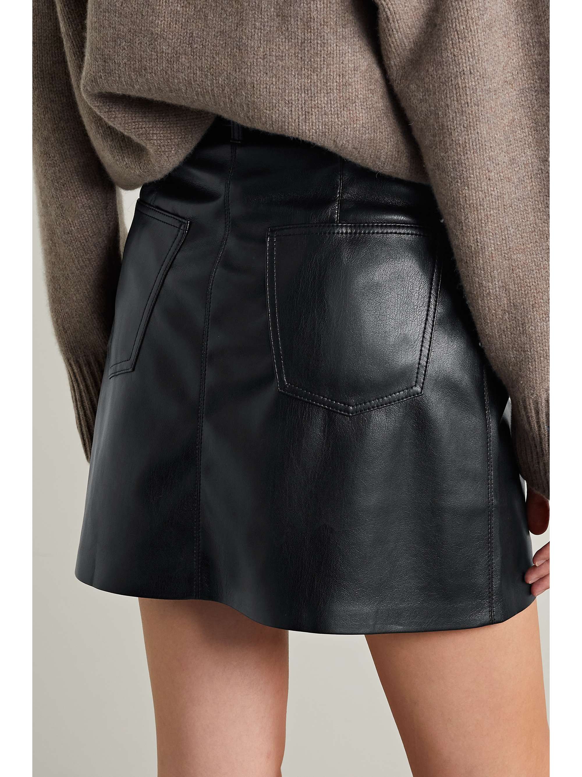 NANUSHKA Meda belted vegan leather mini skirt