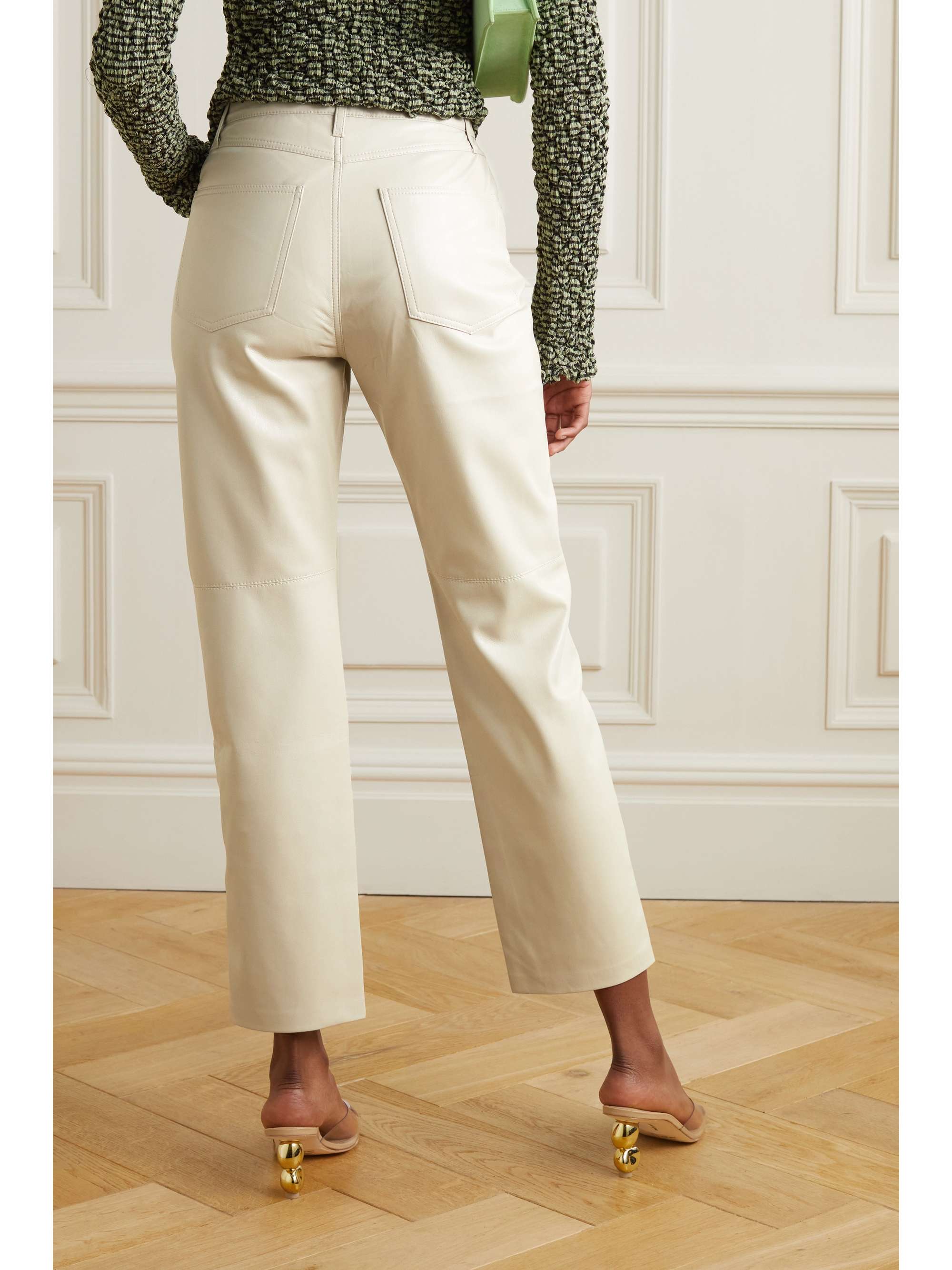 NANUSHKA Vinni cropped vegan leather straight-leg pants