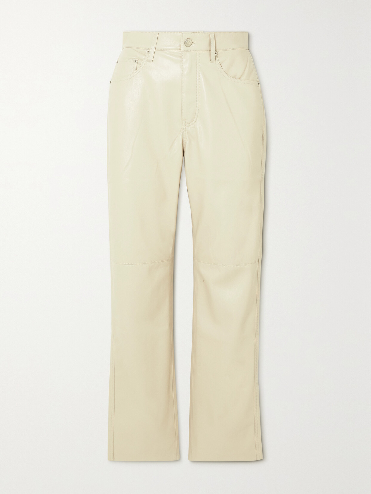 Nanushka - Vinni Cropped Vegan Leather Straight-leg Pants - Cream