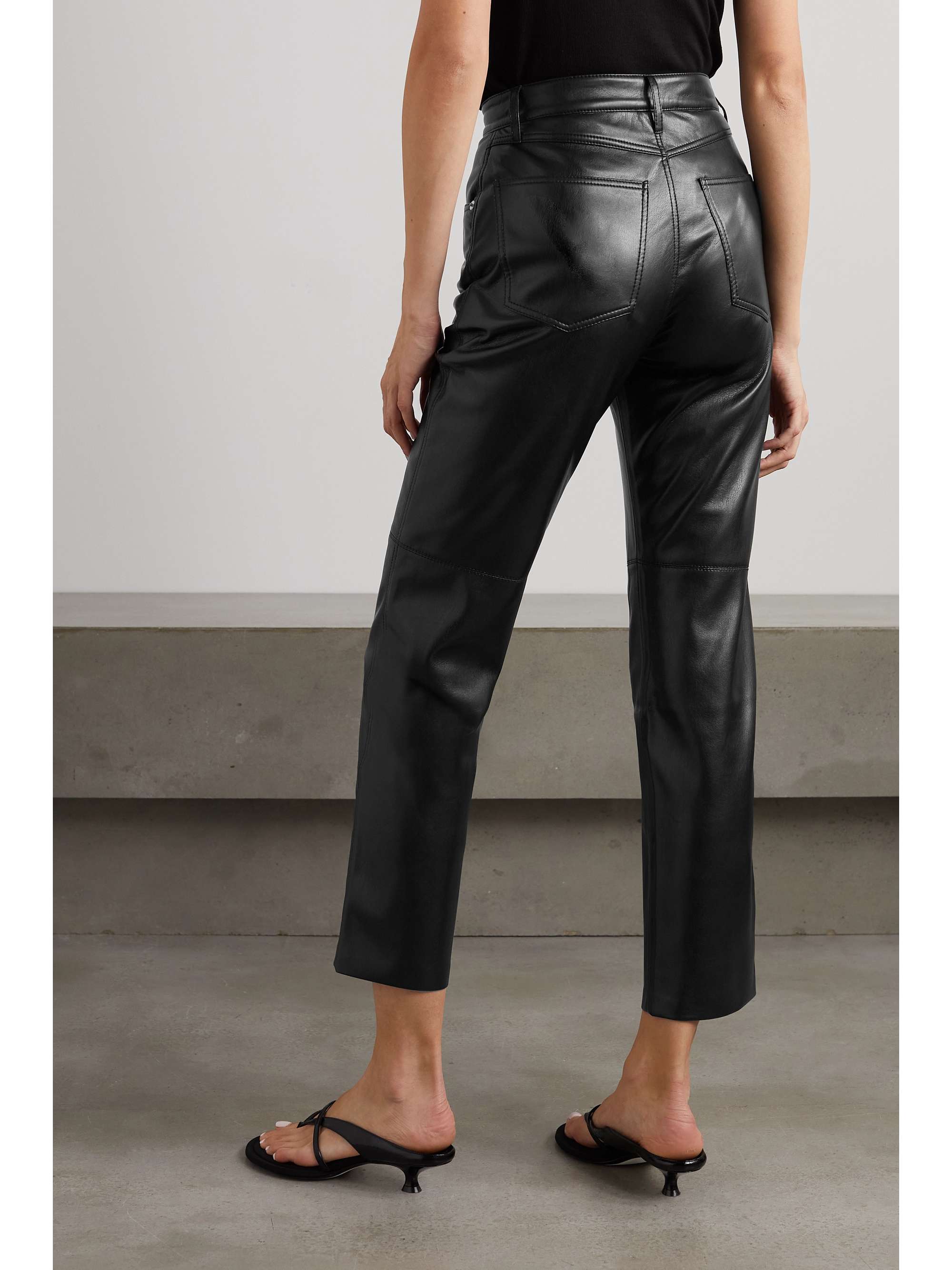 NANUSHKA Vinni cropped vegan leather straight-leg pants | NET-A-PORTER