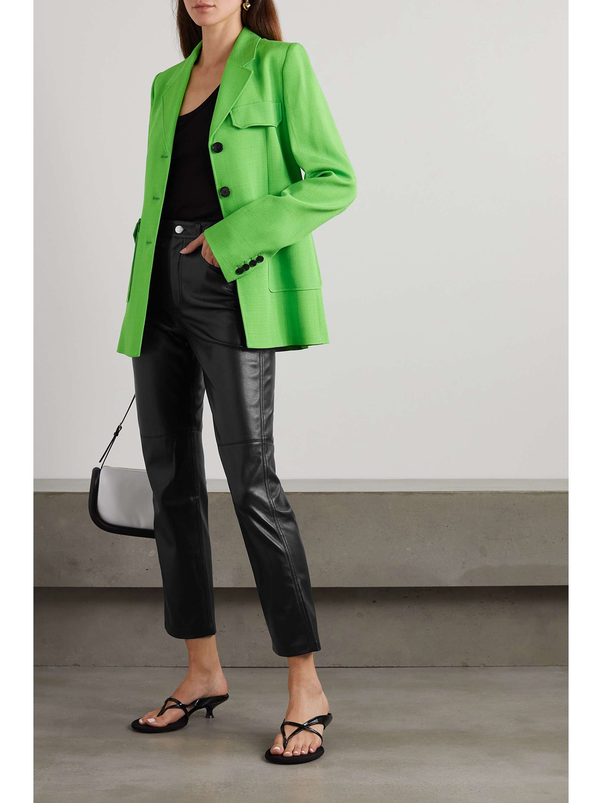 NANUSHKA Vinni cropped vegan leather straight-leg pants | NET-A-PORTER