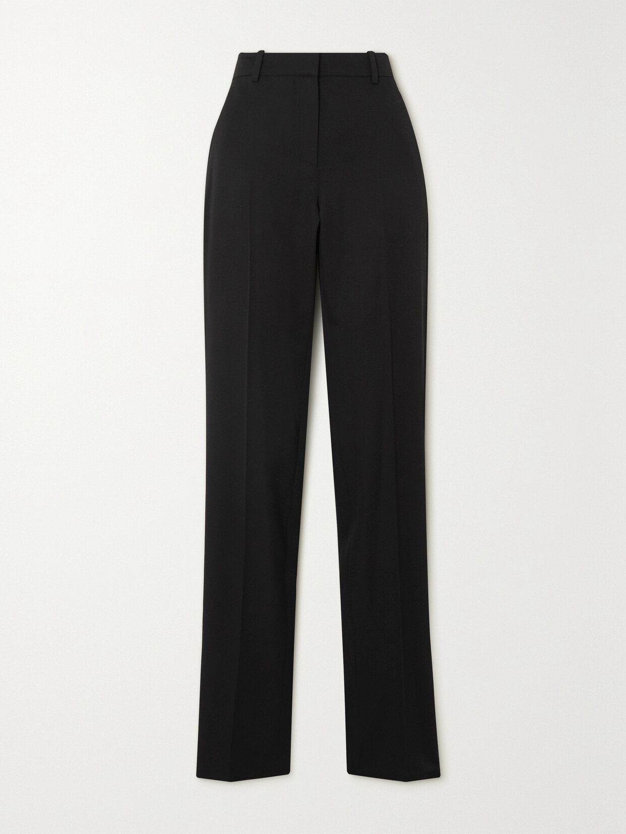 Alexander Mcqueen Pleated Straight-leg Mid-rise Wool-blend Trousers In Black