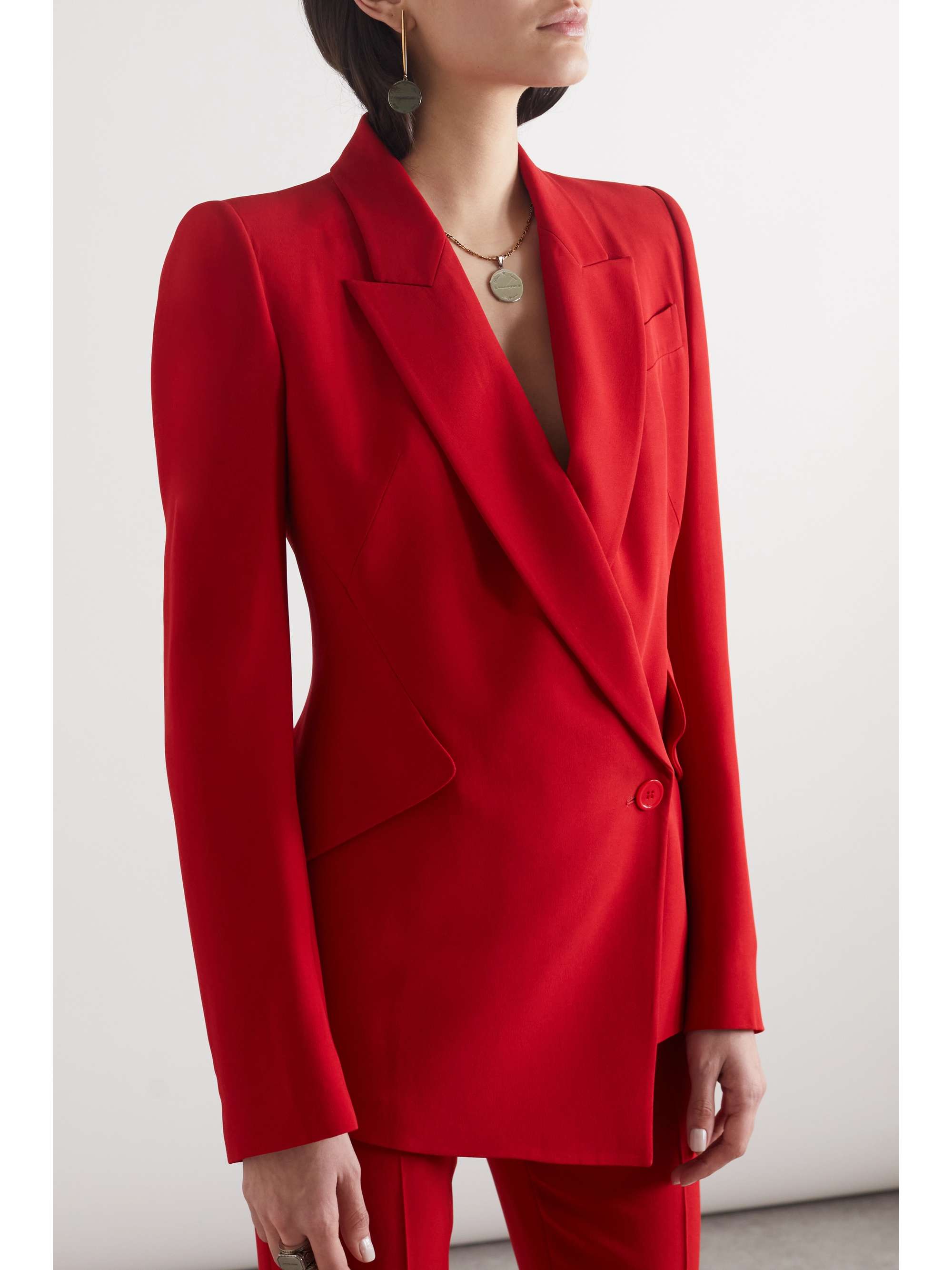 ALEXANDER MCQUEEN Asymmetric crepe blazer