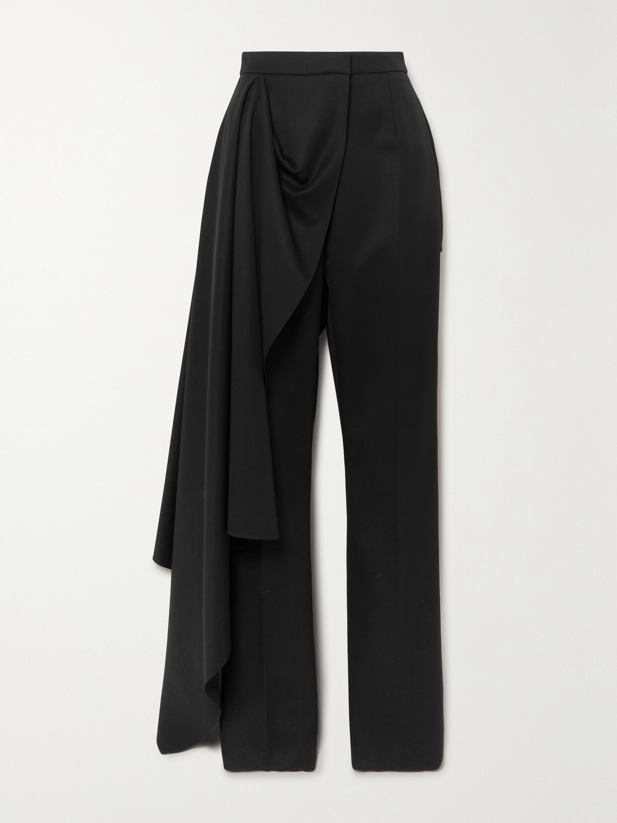 ALEXANDER MCQUEEN ASYMMETRIC DRAPED WOOL PANTS