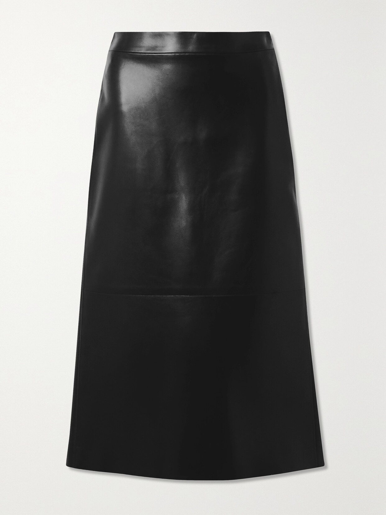 ALEXANDER MCQUEEN LEATHER MIDI SKIRT