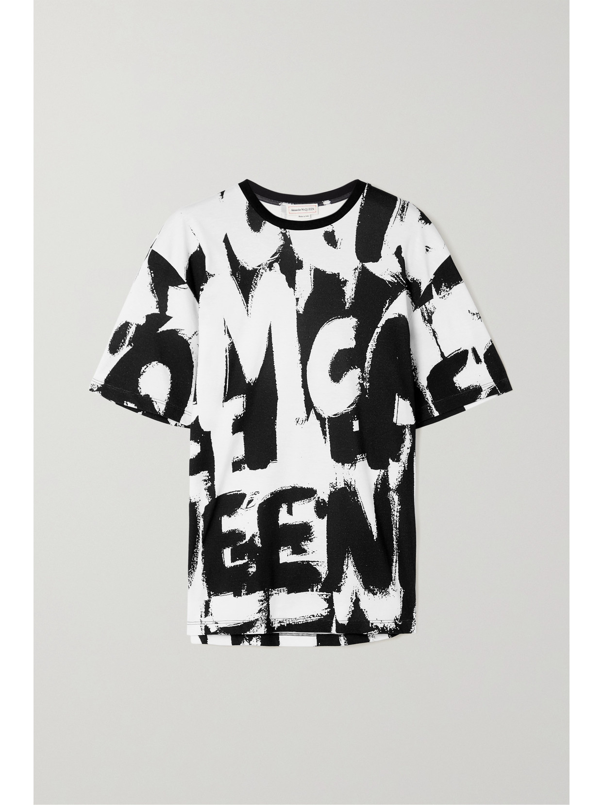 Alexander Mcqueen Graffiti Printed Cotton-jersey T-shirt In White